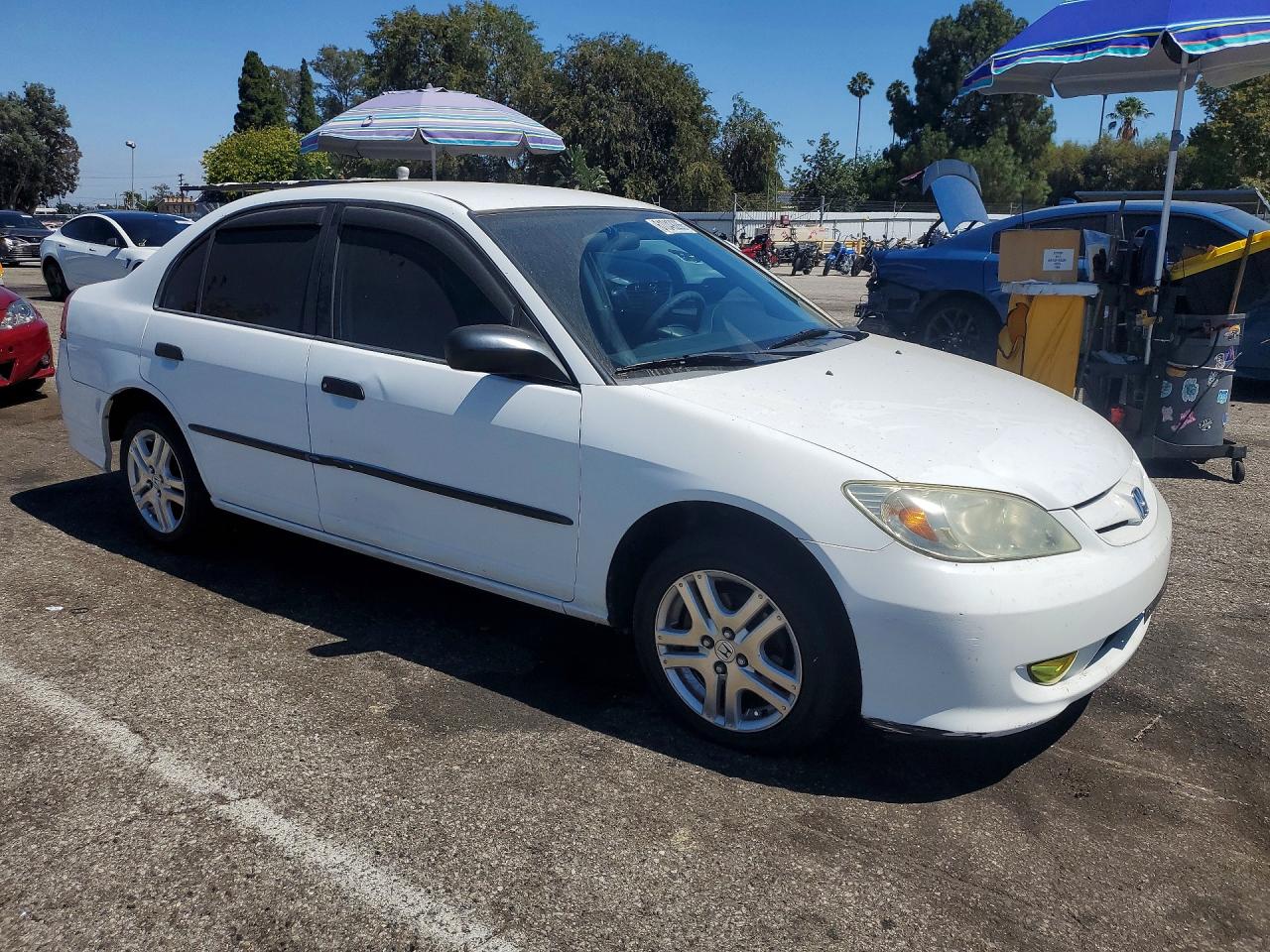 2004 Honda Civic Dx Vp White vin: 2HGES16394H587177