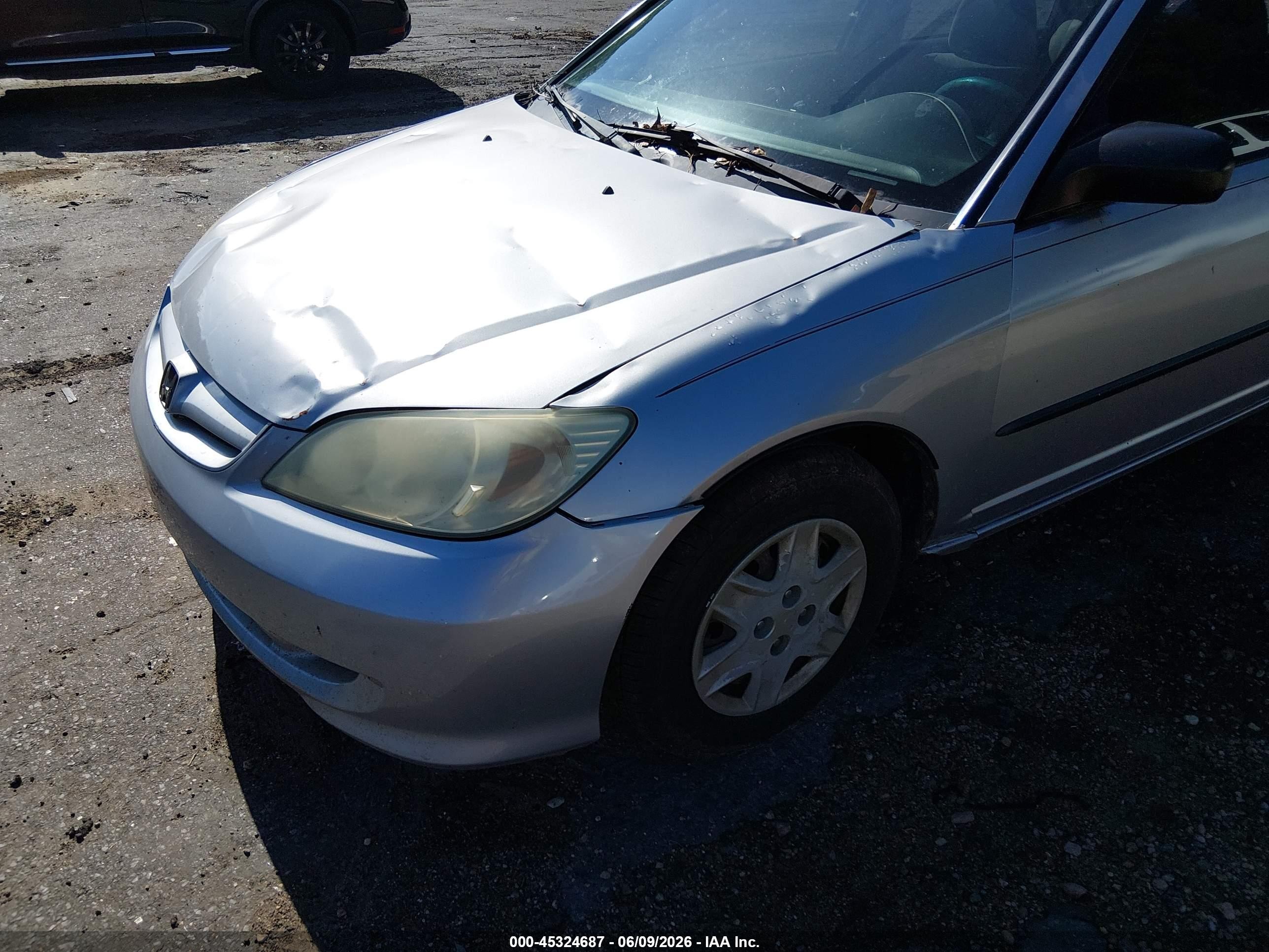 2004 Honda Civic Vp Silver vin: 2HGES163X4H560537