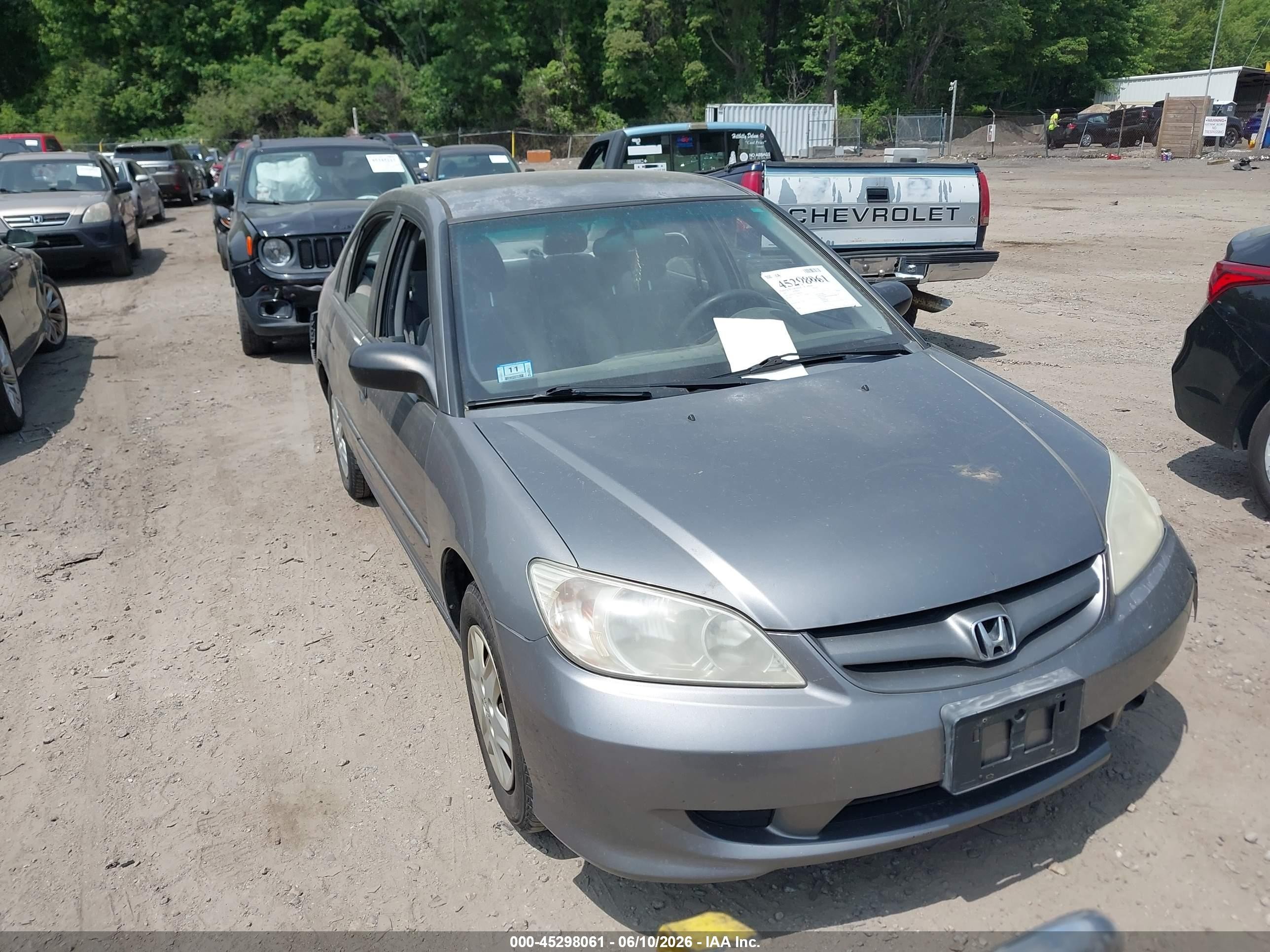 2005 Honda Civic Vp Gray vin: 2HGES163X5H627607