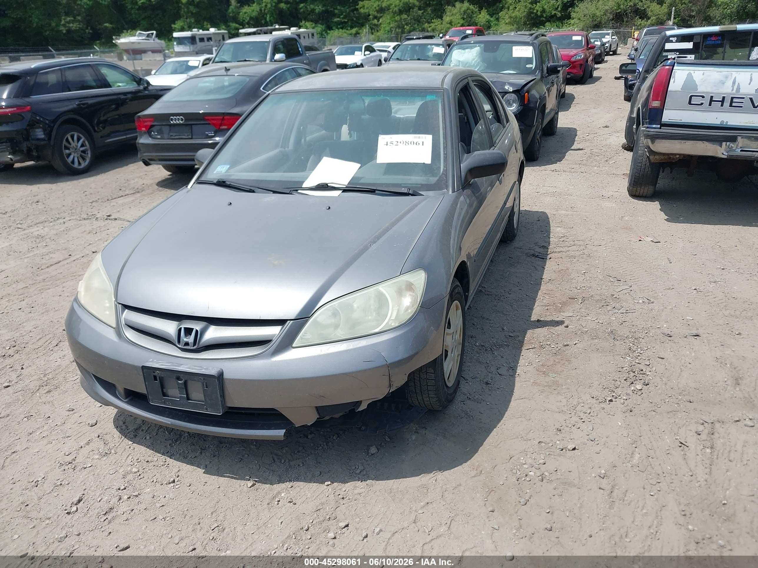 2005 Honda Civic Vp Gray vin: 2HGES163X5H627607