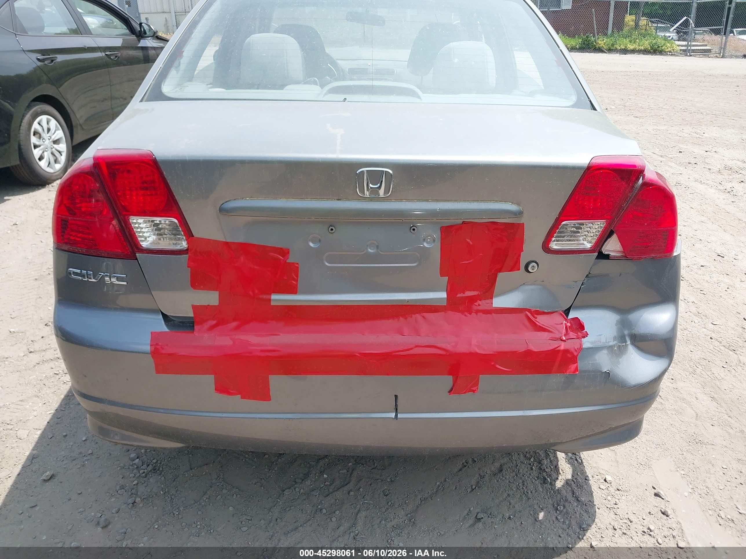 2005 Honda Civic Vp Gray vin: 2HGES163X5H627607