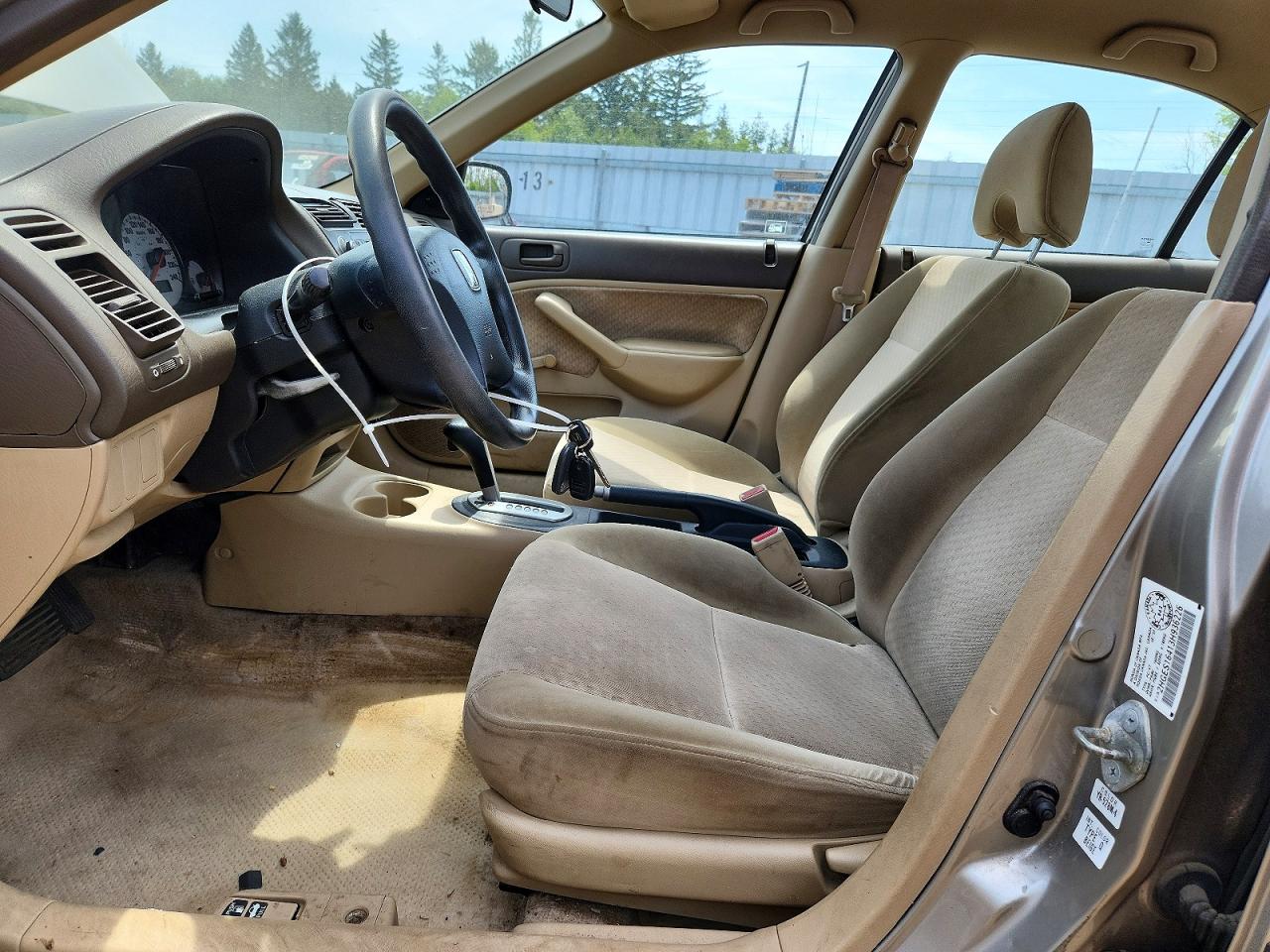 2003 Honda Civic Dx Бежевый vin: 2HGES16413H936226