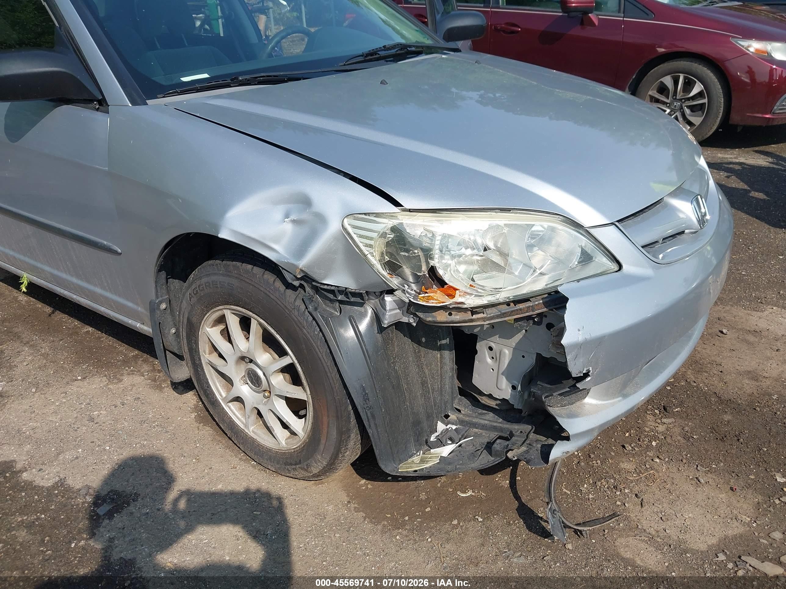 2005 Honda Civic Vp Серебряный vin: 2HGES16415H562185