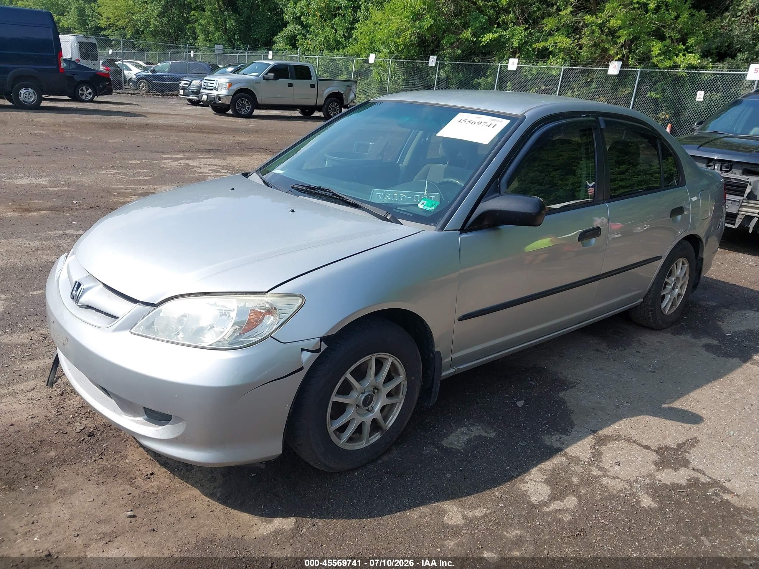 2005 Honda Civic Vp Серебряный vin: 2HGES16415H562185