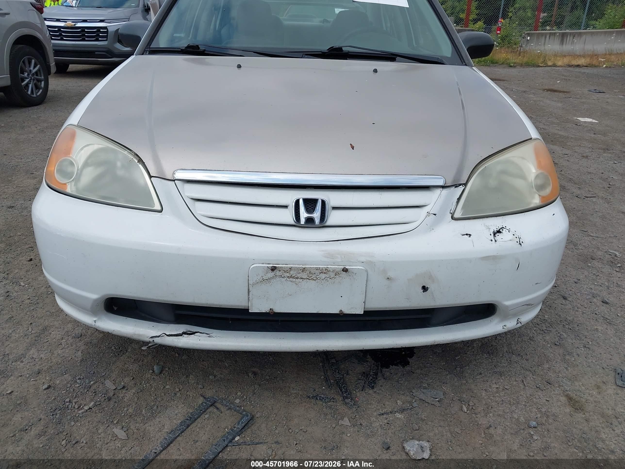 2001 Honda Civic Lx White vin: 2HGES16501H613775