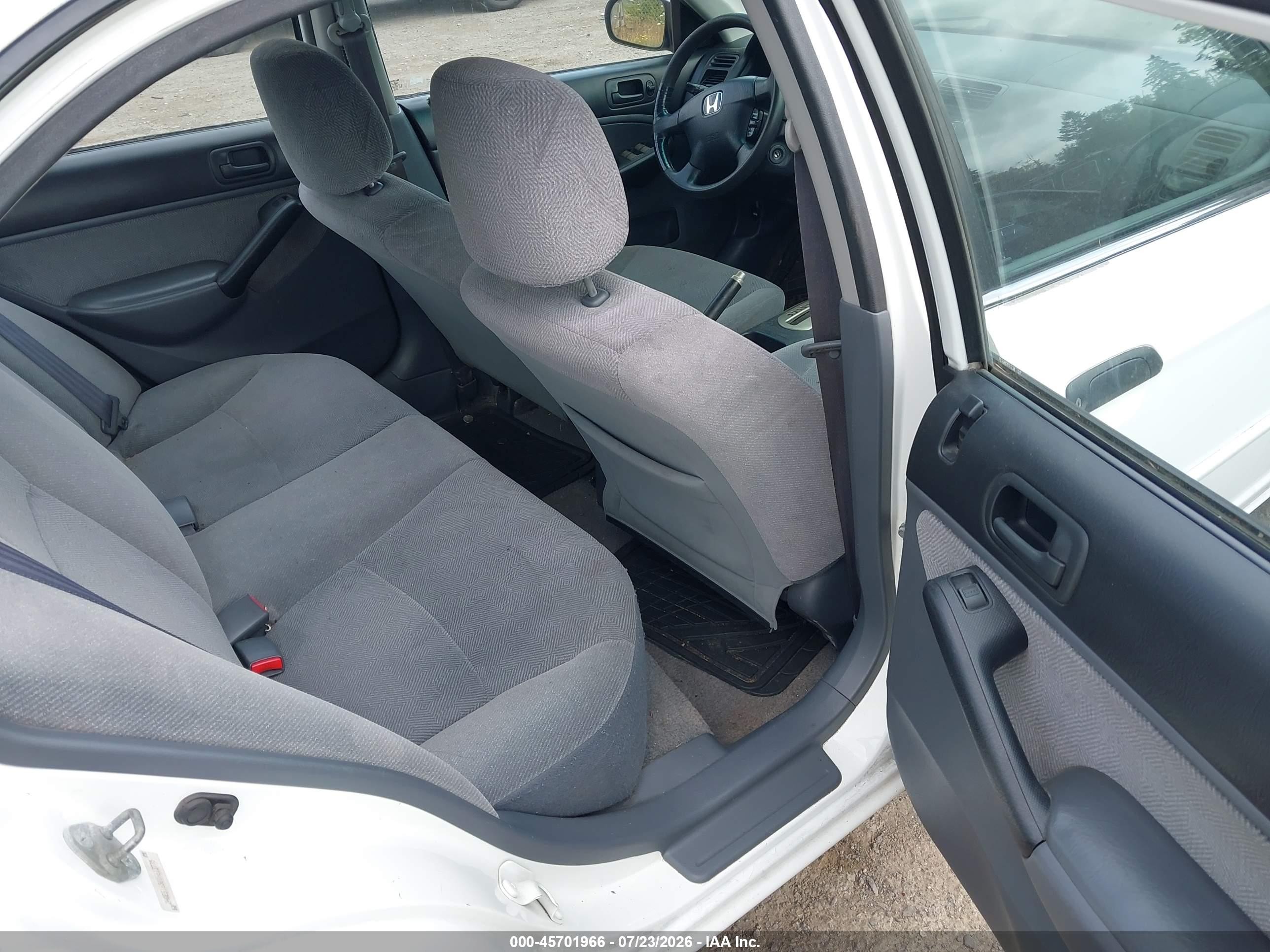 2001 Honda Civic Lx White vin: 2HGES16501H613775
