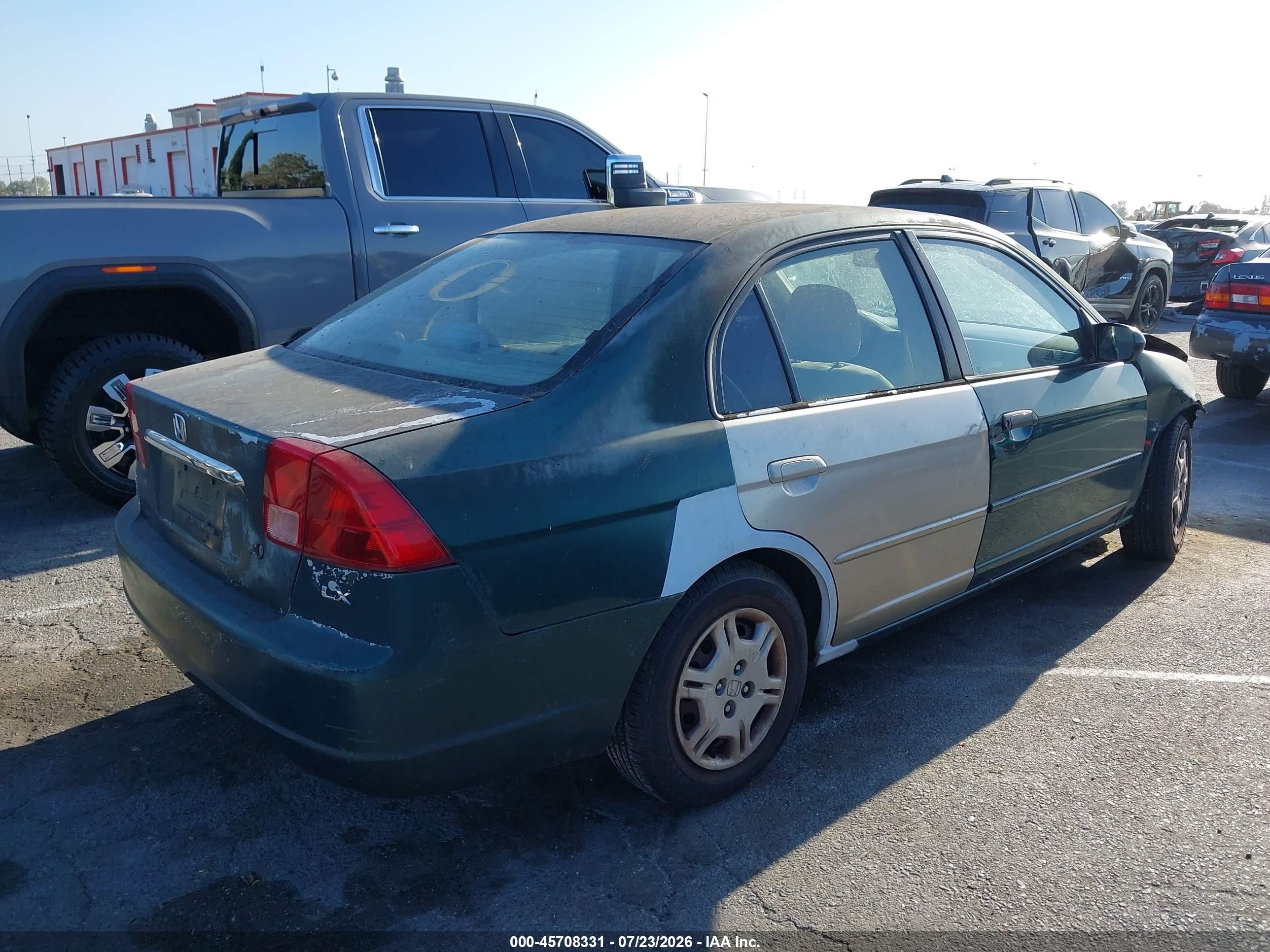 2001 Honda Civic Lx Green vin: 2HGES16501H613954