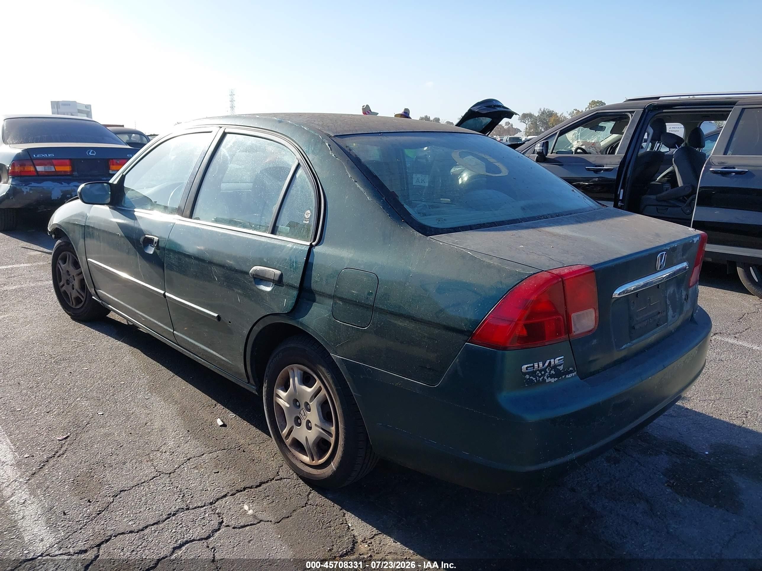 2001 Honda Civic Lx Green vin: 2HGES16501H613954