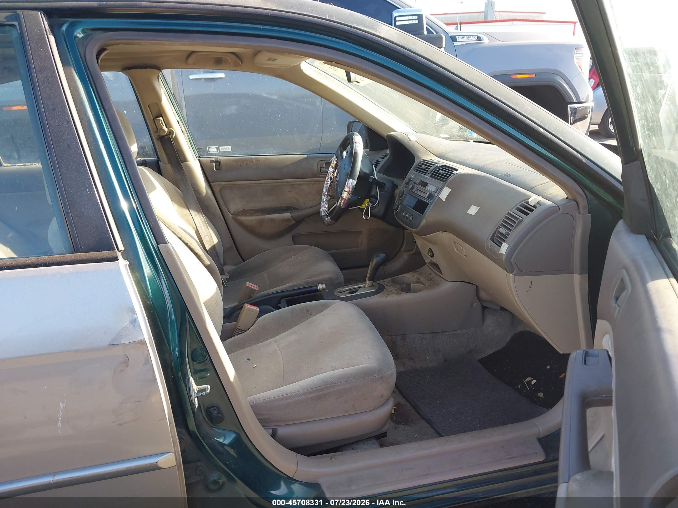 2001 Honda Civic Lx Green vin: 2HGES16501H613954