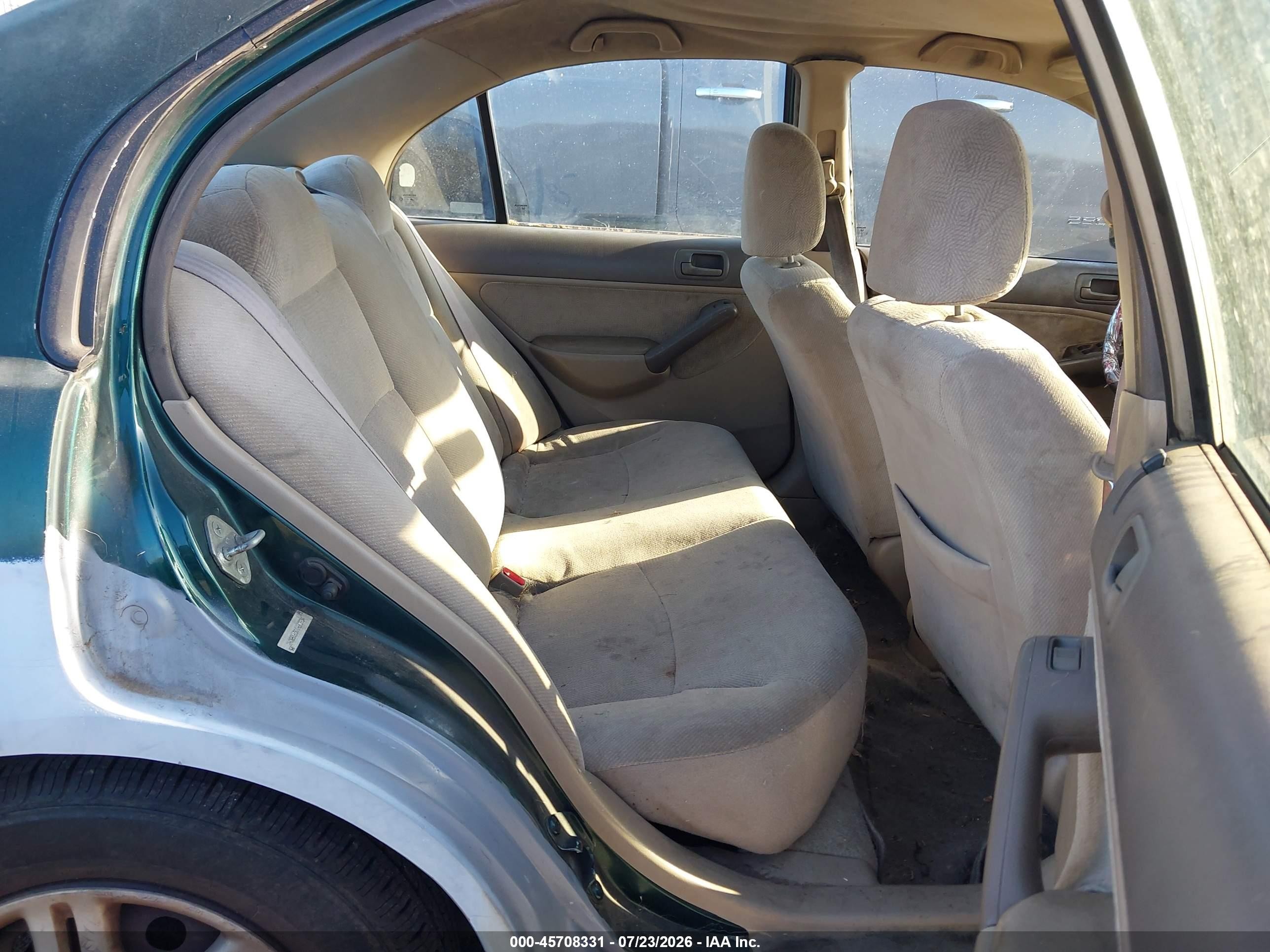 2001 Honda Civic Lx Green vin: 2HGES16501H613954