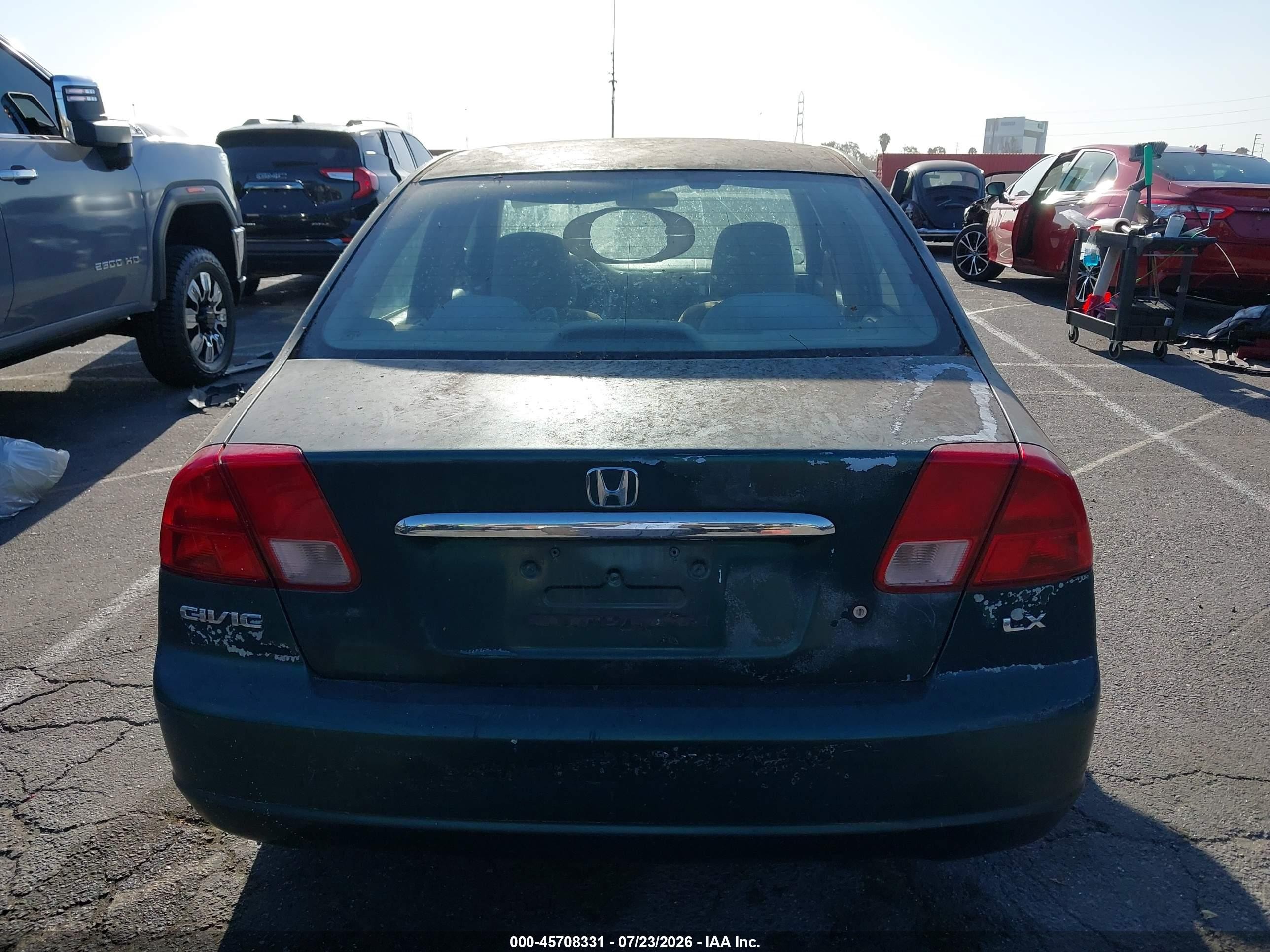 2001 Honda Civic Lx Green vin: 2HGES16501H613954
