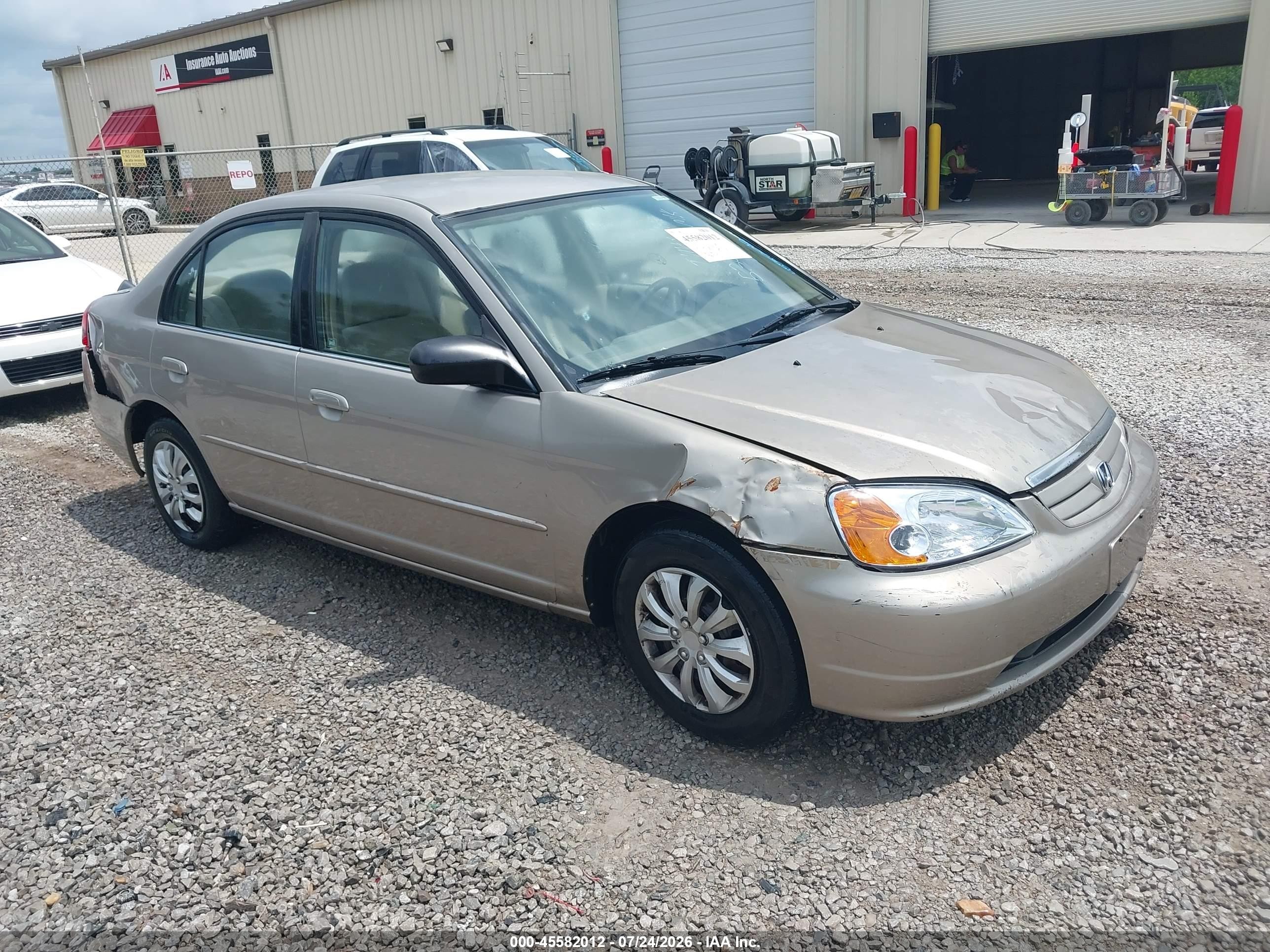 2002 Honda Civic Lx Золотой vin: 2HGES16502H530431