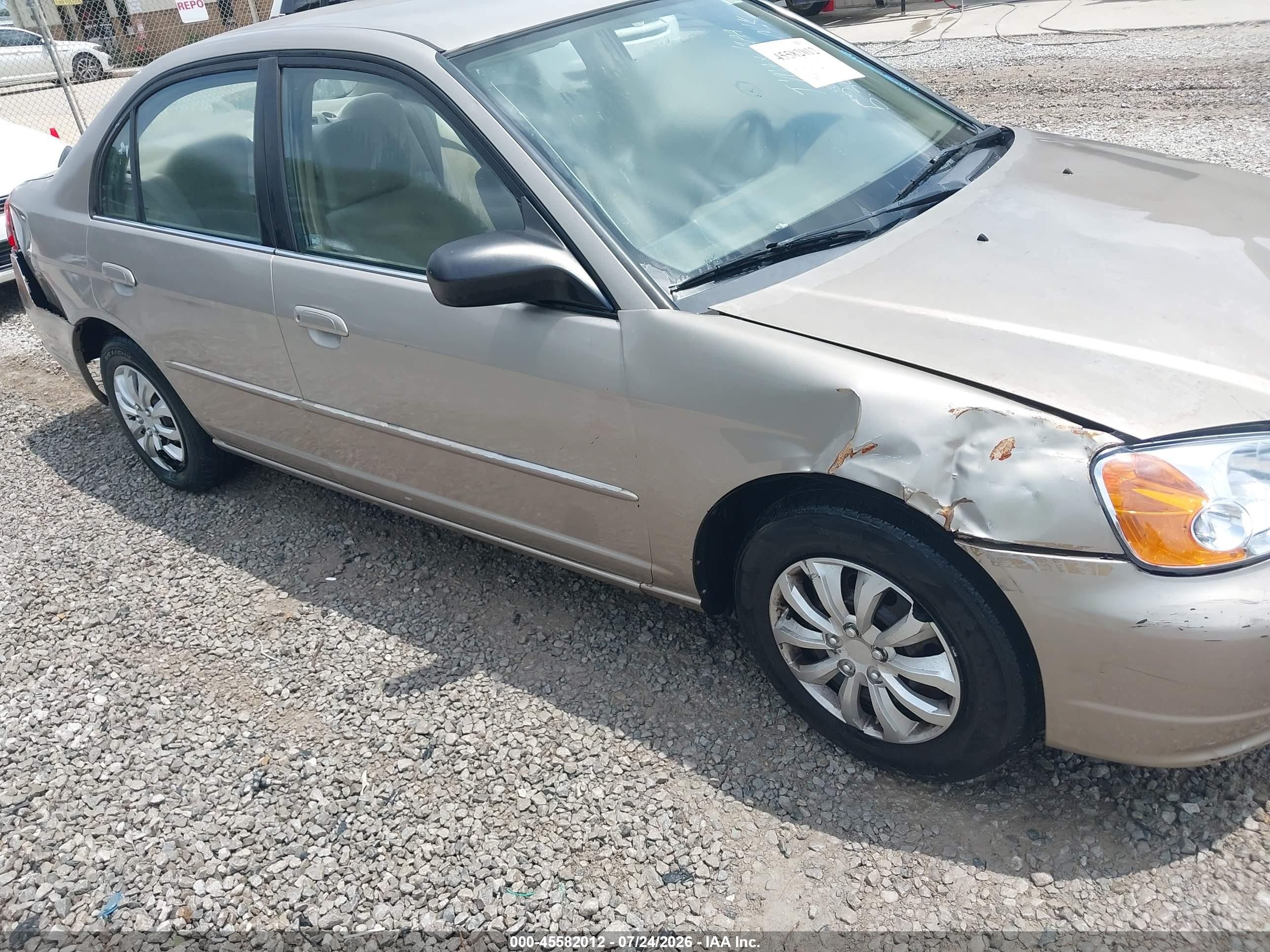 2002 Honda Civic Lx Золотой vin: 2HGES16502H530431