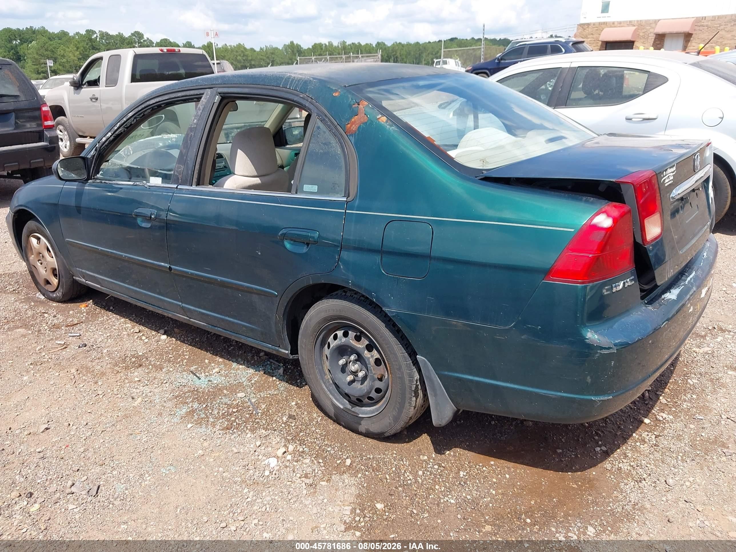 2002 Honda Civic Lx Зеленый vin: 2HGES16502H541882