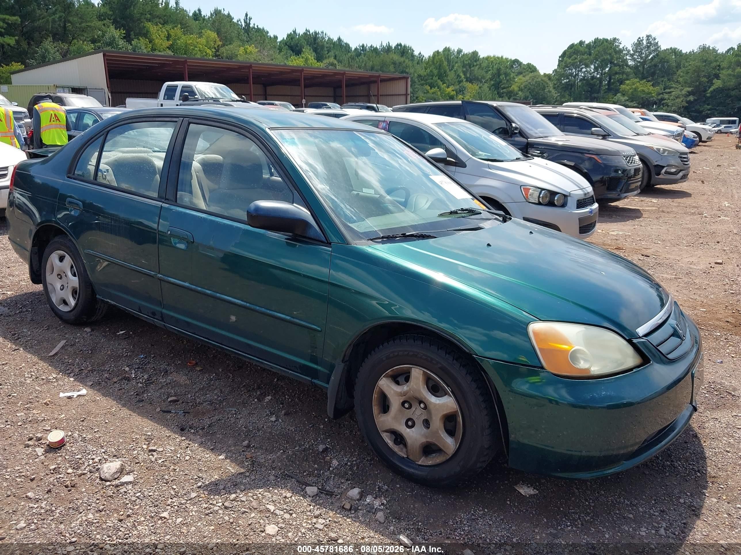 2002 Honda Civic Lx Зеленый vin: 2HGES16502H541882