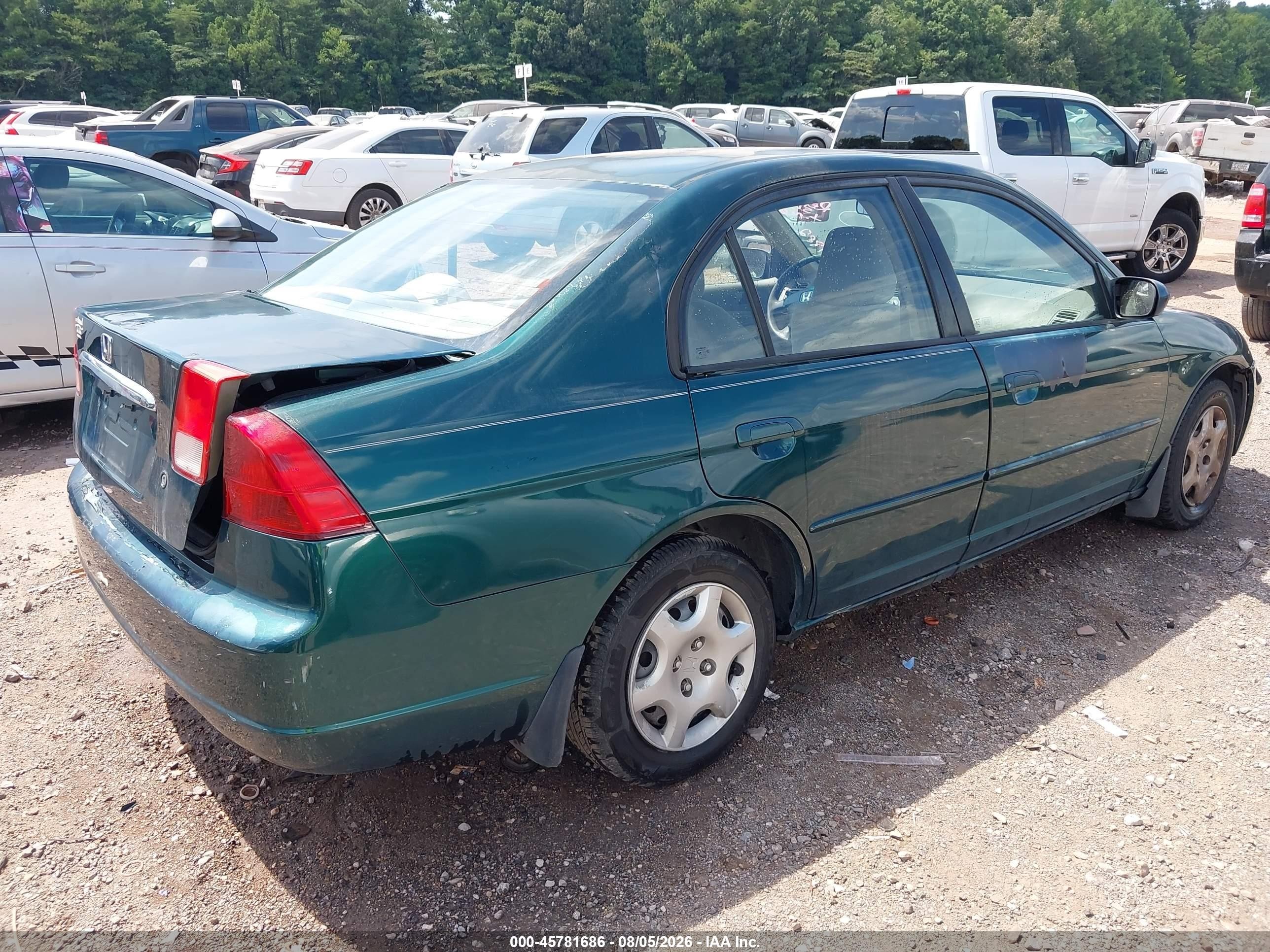 2002 Honda Civic Lx Зеленый vin: 2HGES16502H541882