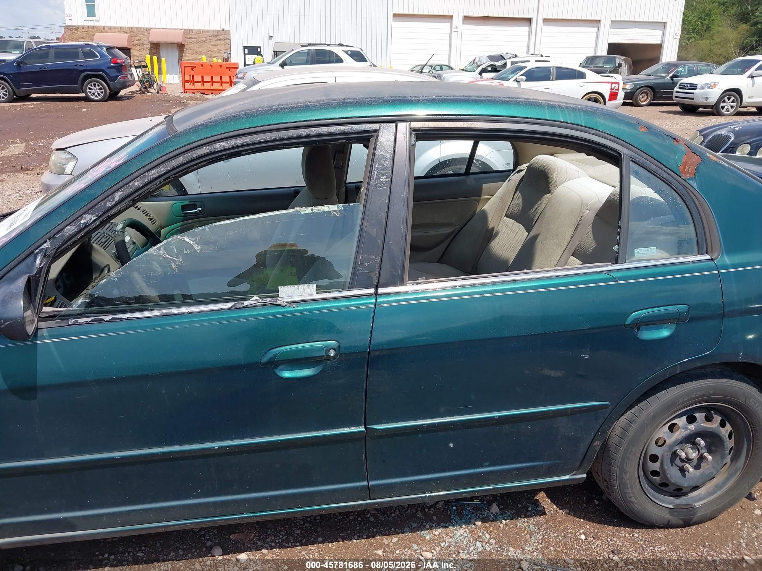 2002 Honda Civic Lx Зеленый vin: 2HGES16502H541882