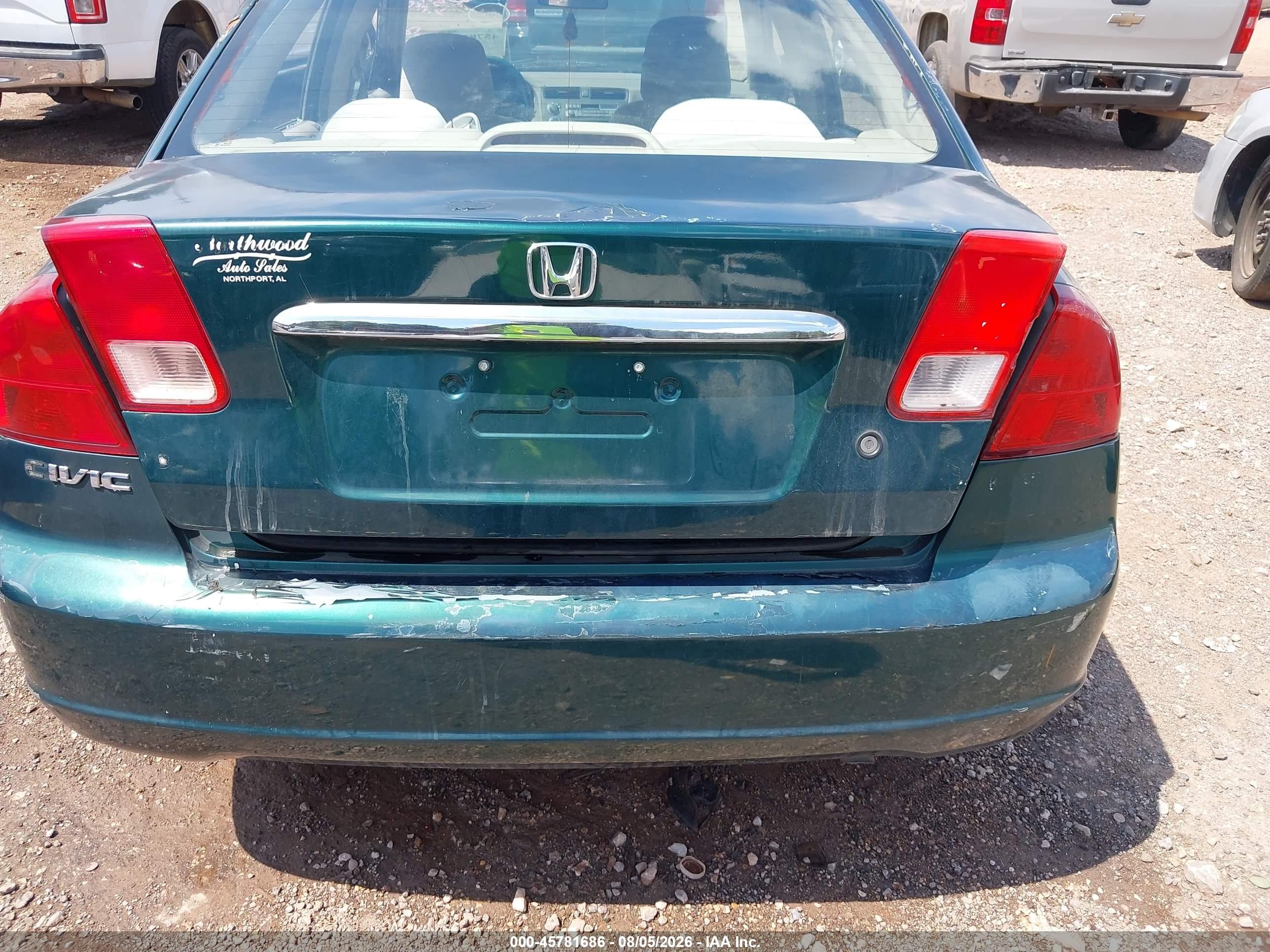 2002 Honda Civic Lx Зеленый vin: 2HGES16502H541882