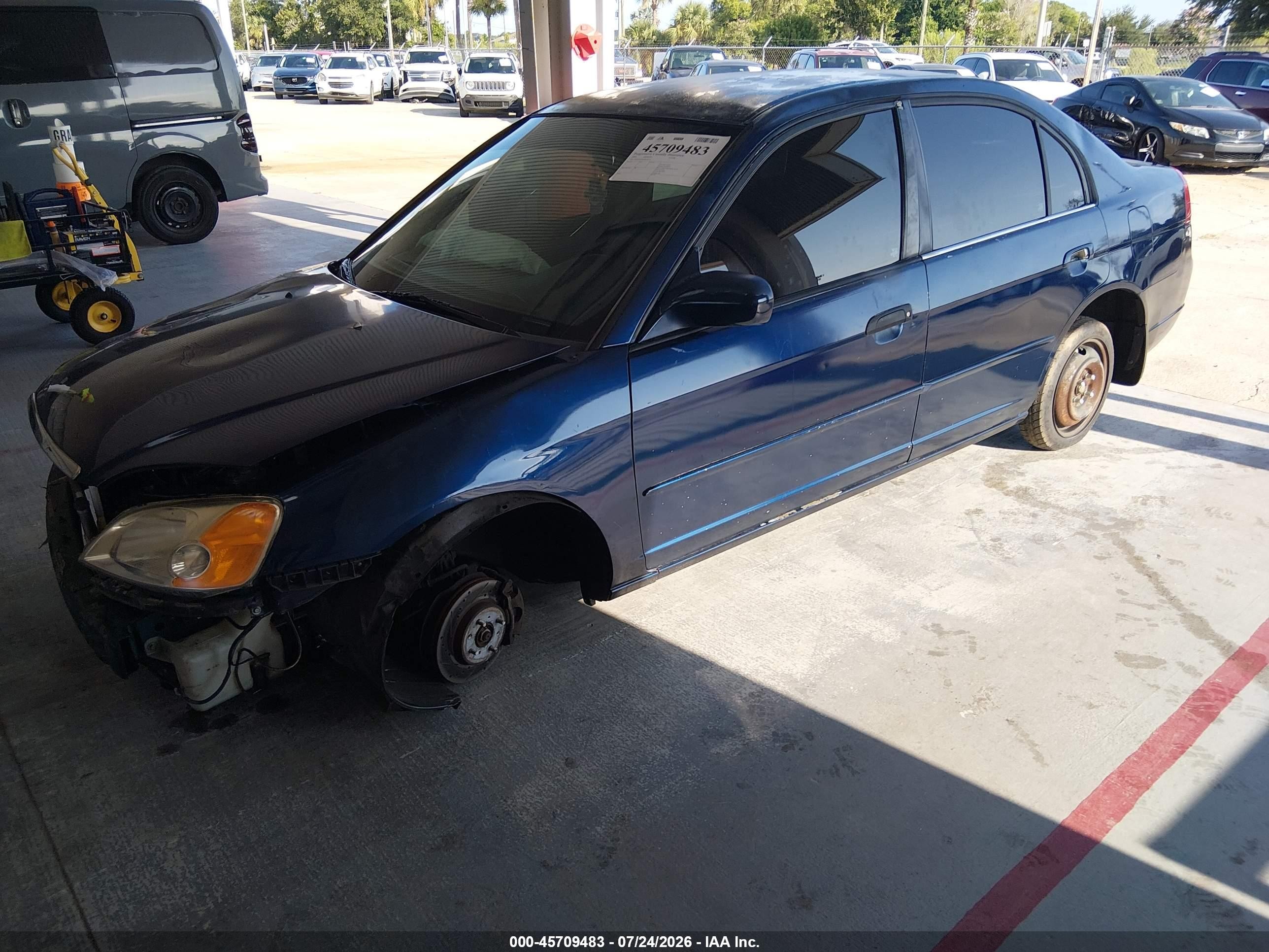 2003 Honda Civic Lx Blue vin: 2HGES16503H524274