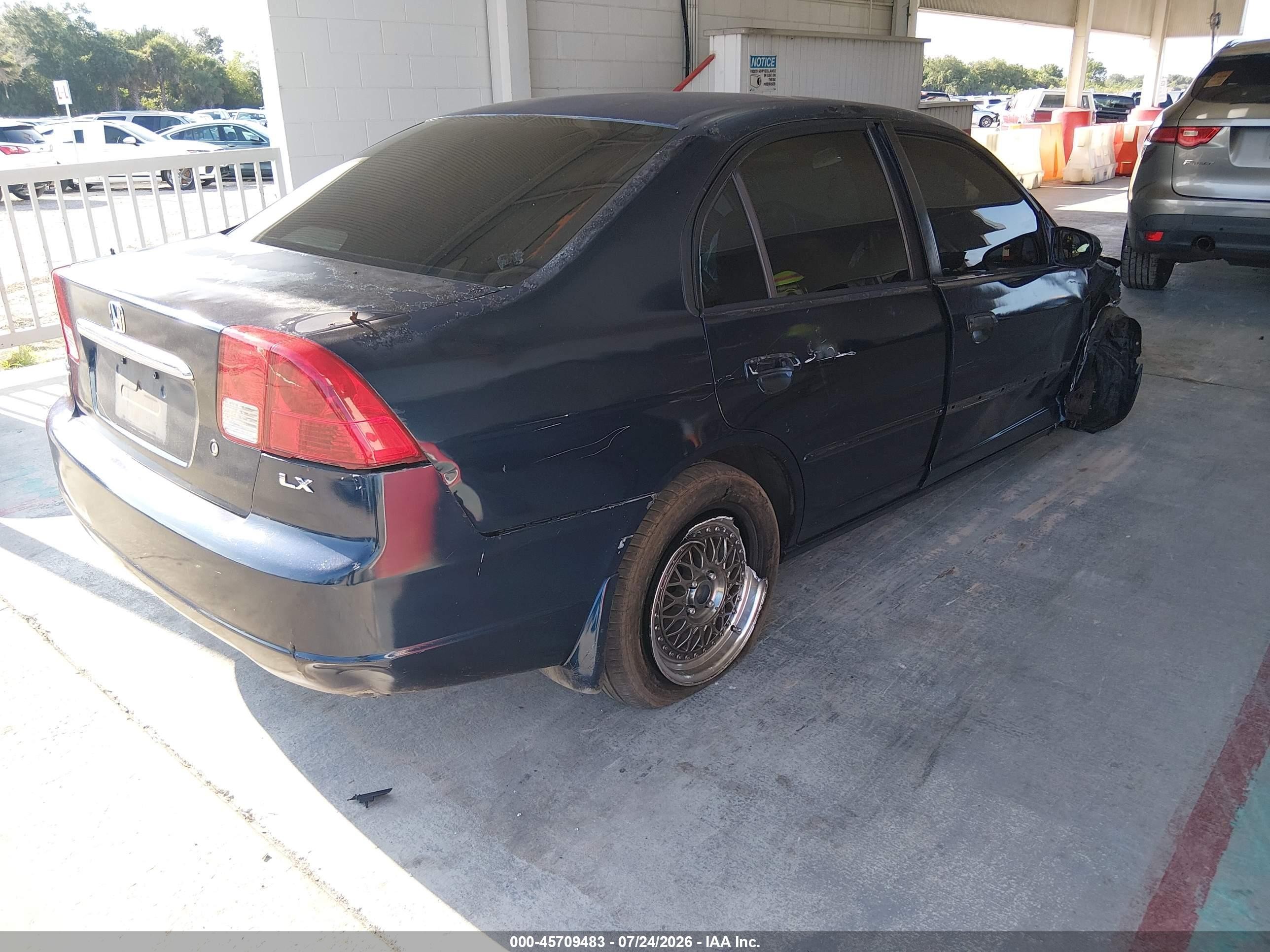2003 Honda Civic Lx Blue vin: 2HGES16503H524274