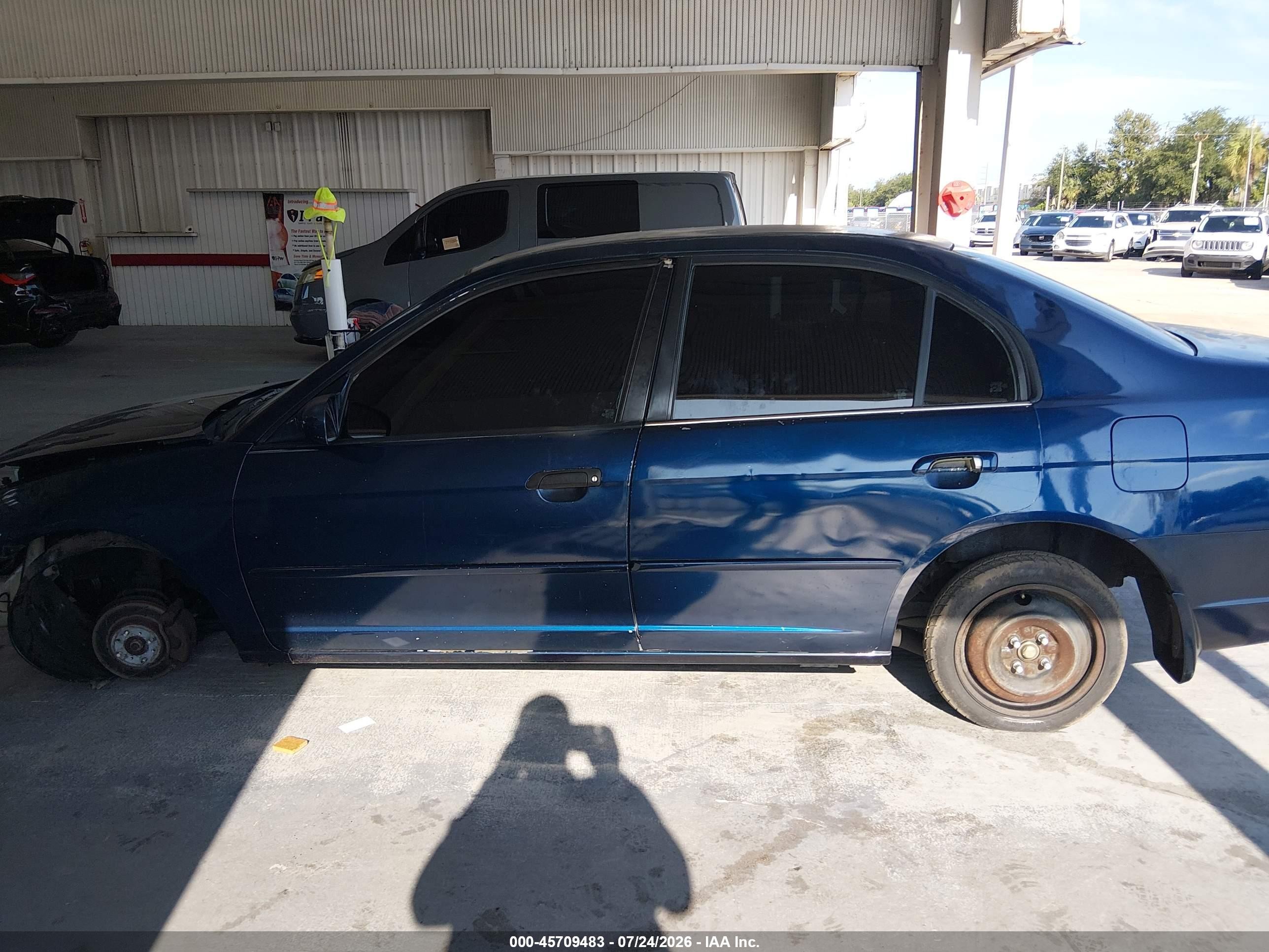 2003 Honda Civic Lx Blue vin: 2HGES16503H524274