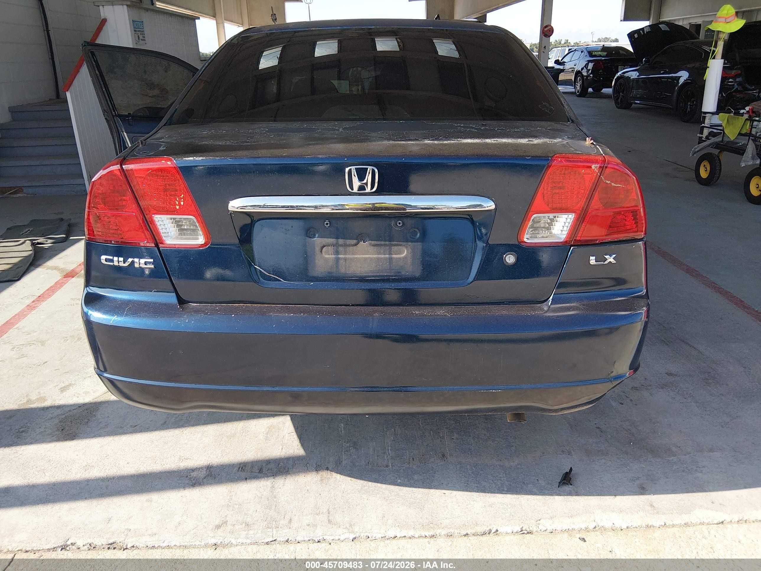 2003 Honda Civic Lx Blue vin: 2HGES16503H524274