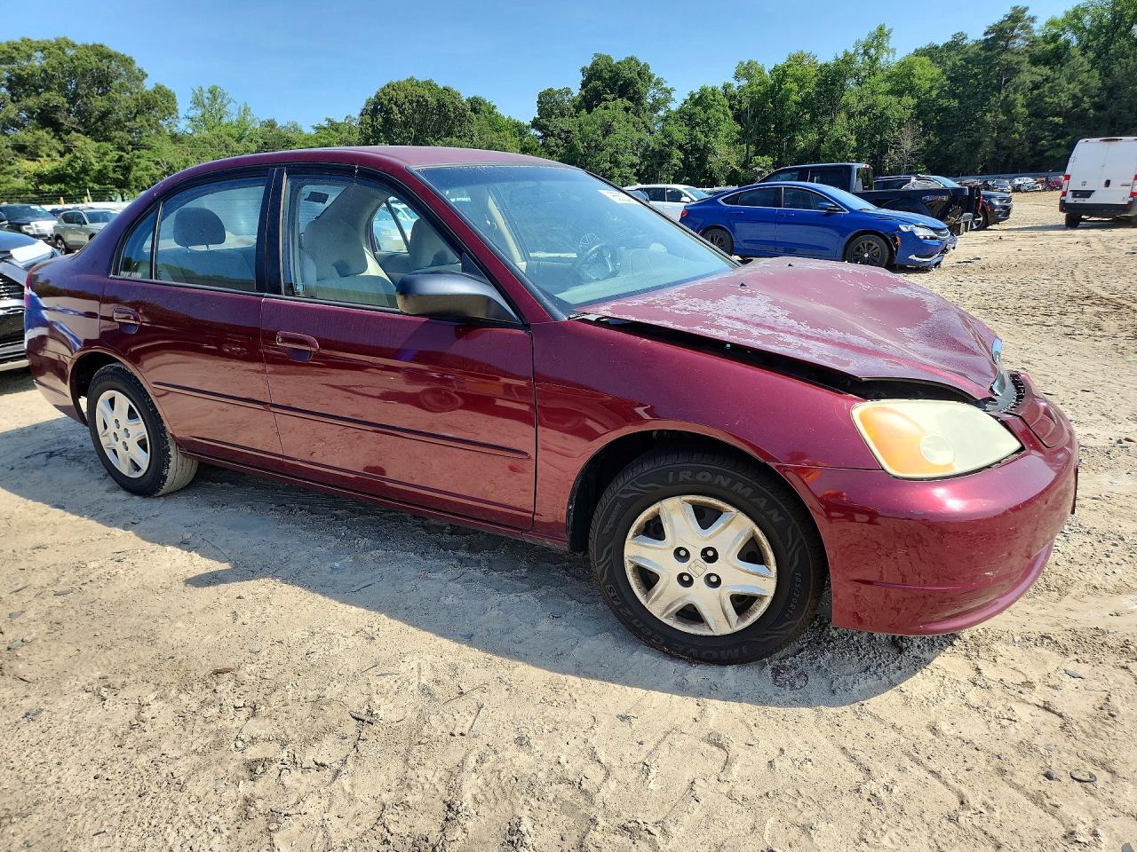 2003 Honda Civic Lx Maroon vin: 2HGES16503H532519