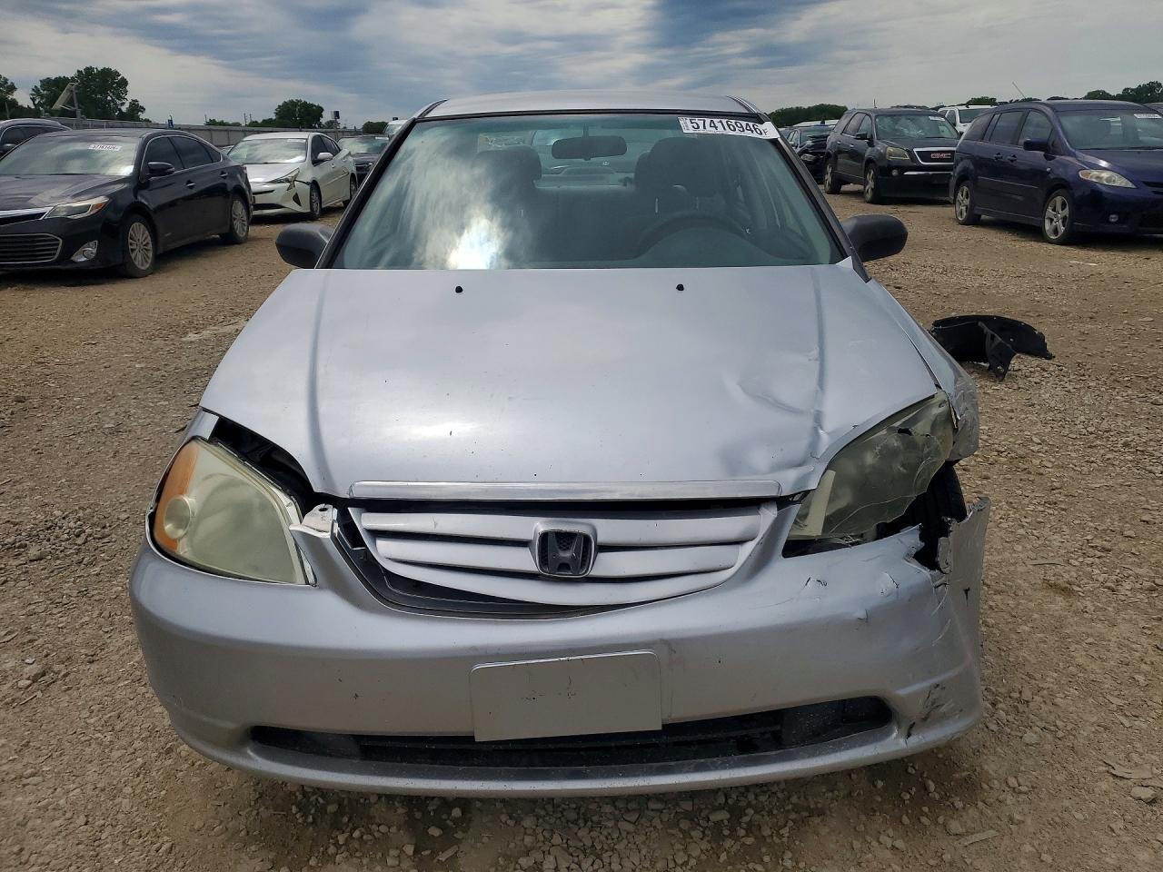 2003 Honda Civic 4d Серебряный vin: 2HGES16503H589545