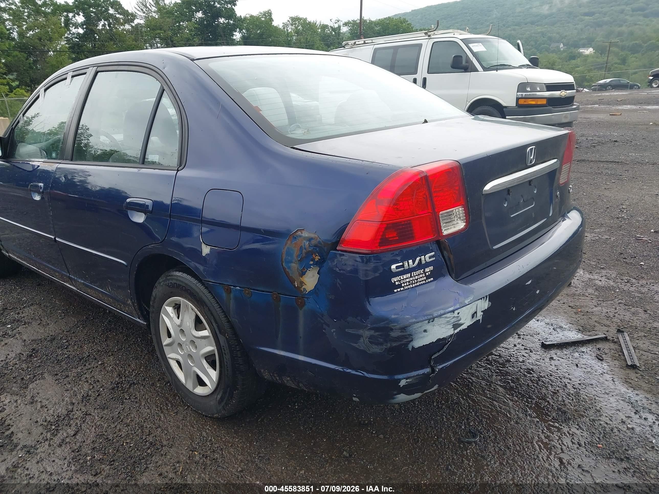 2003 Honda Civic Lx Blue vin: 2HGES16503H619319