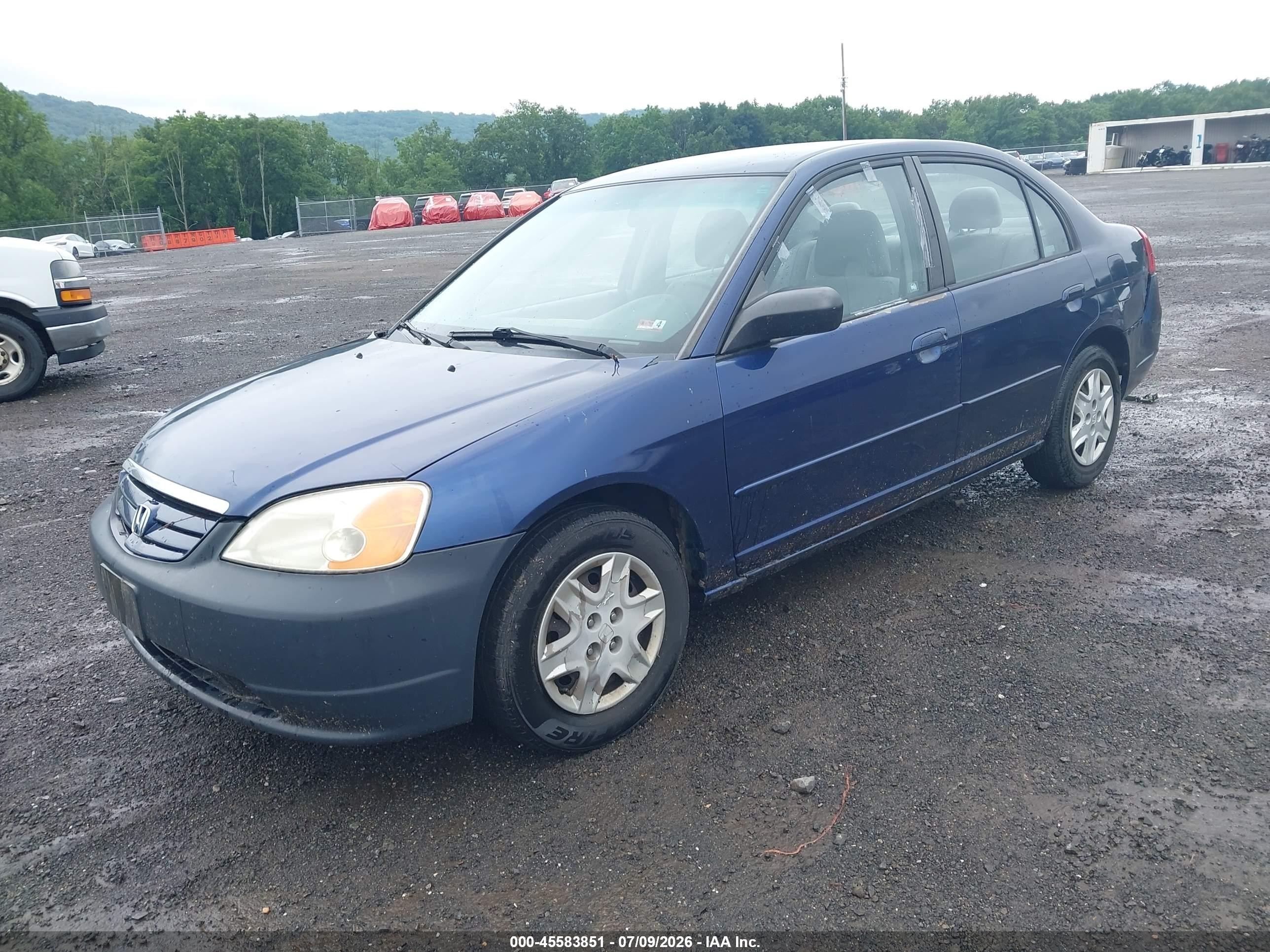 2003 Honda Civic Lx Blue vin: 2HGES16503H619319