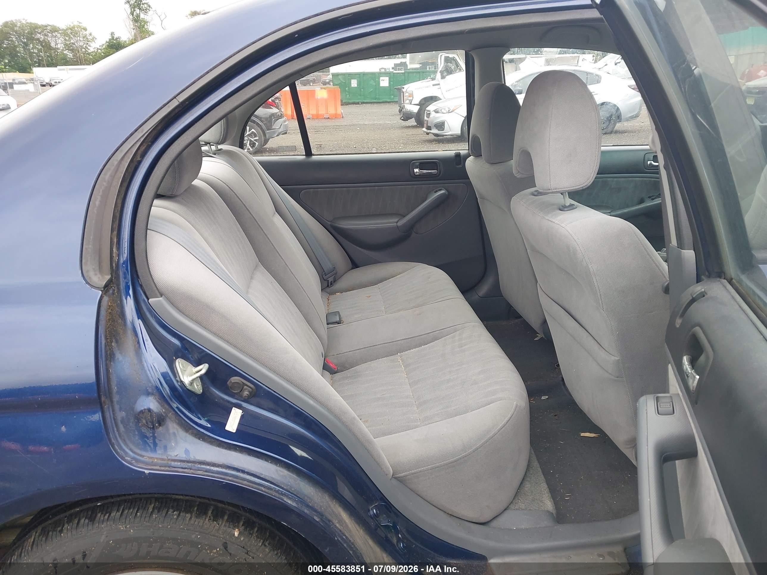 2003 Honda Civic Lx Blue vin: 2HGES16503H619319