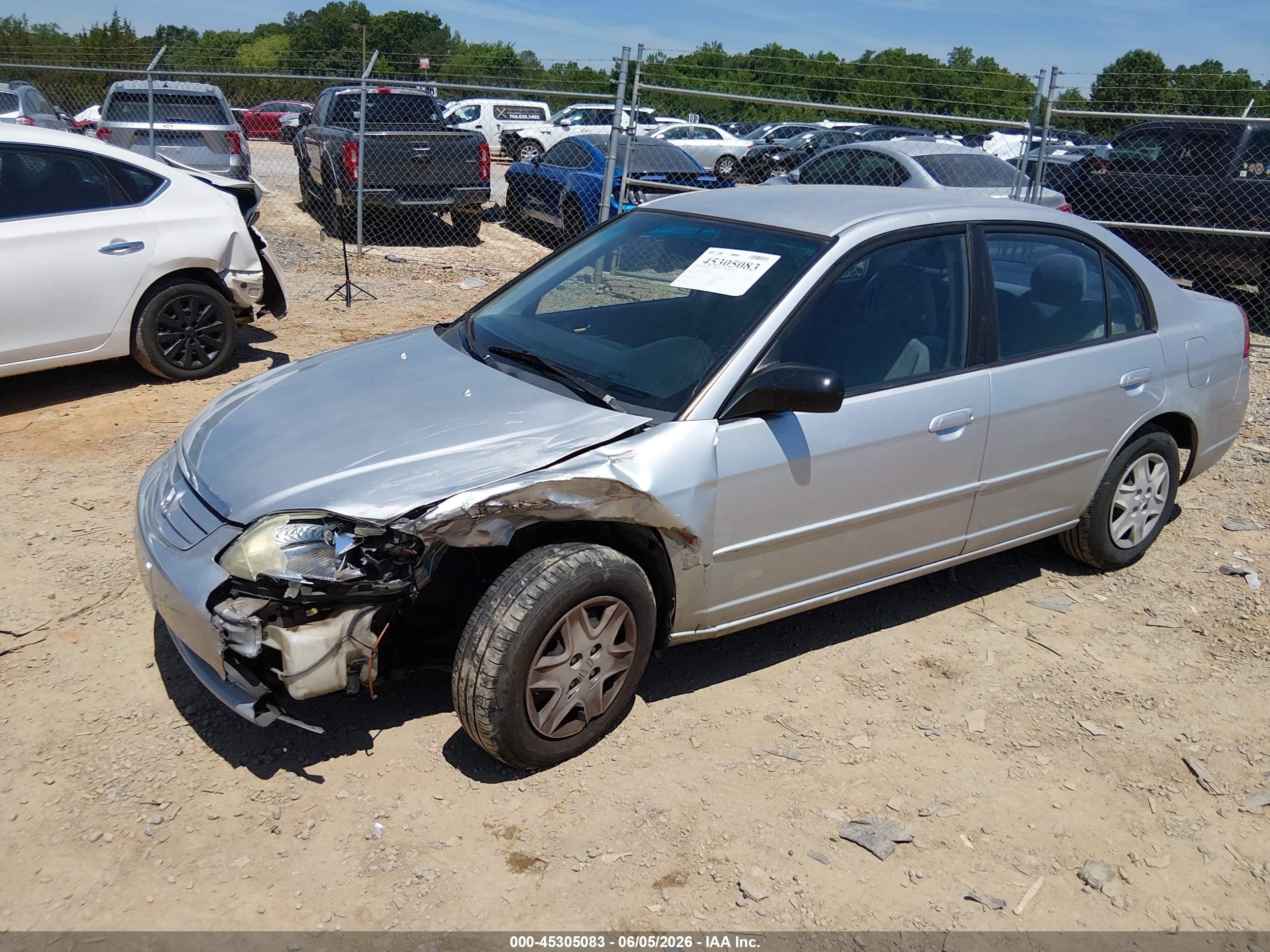 2003 Honda Civic Lx Silver vin: 2HGES16503H620499