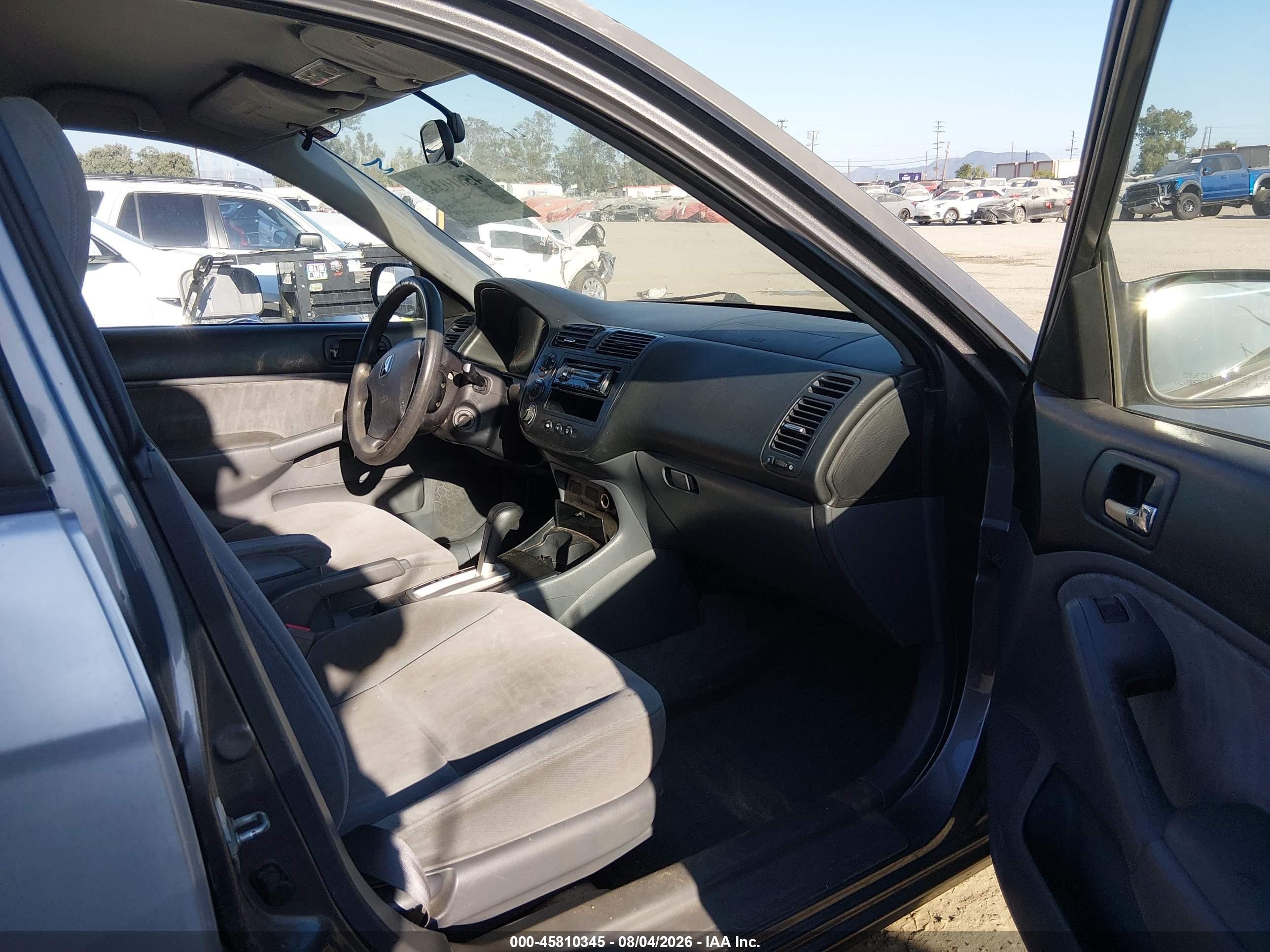 2004 Honda Civic Lx Gray vin: 2HGES16504H519884