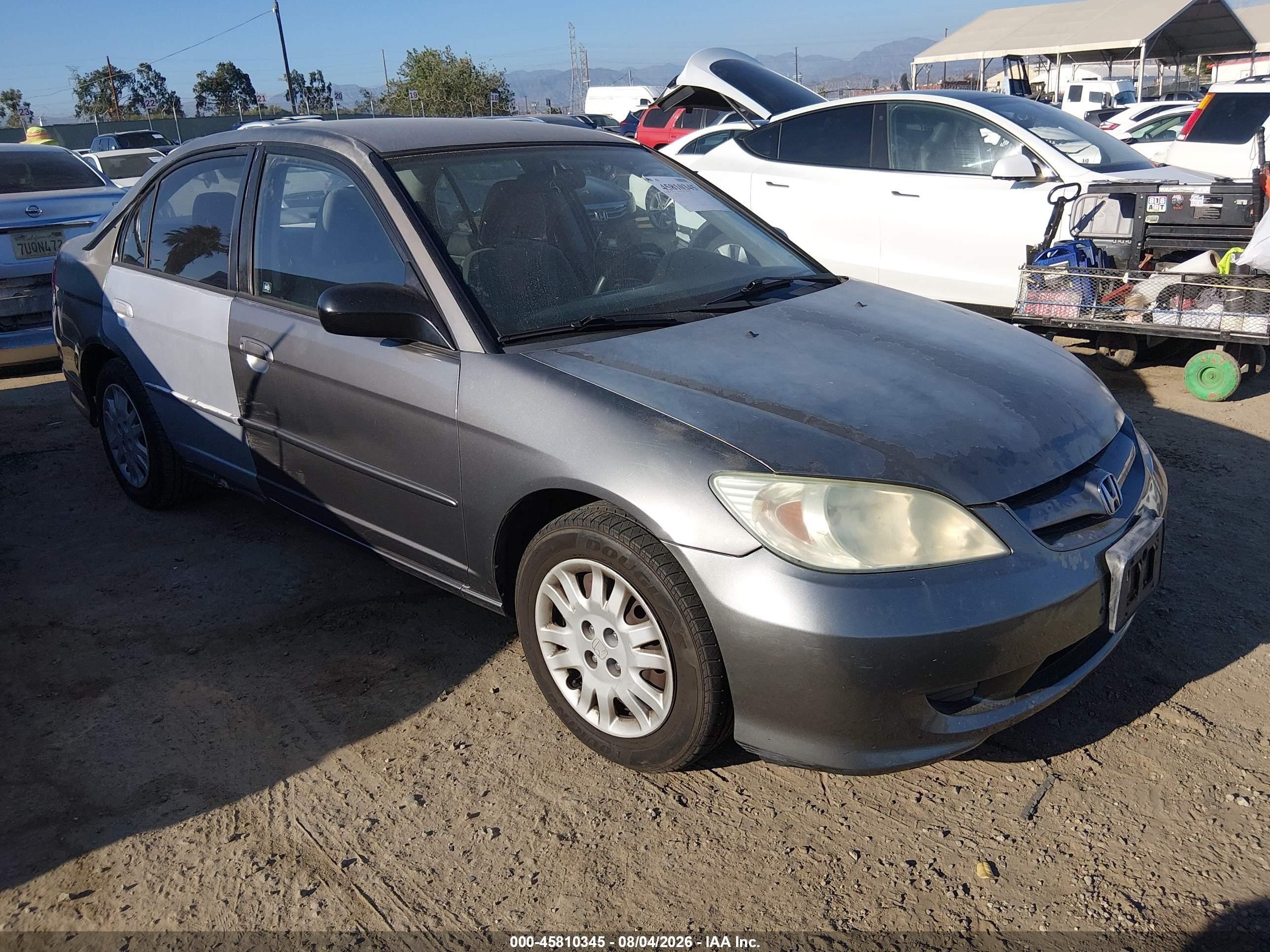 2004 Honda Civic Lx Gray vin: 2HGES16504H519884
