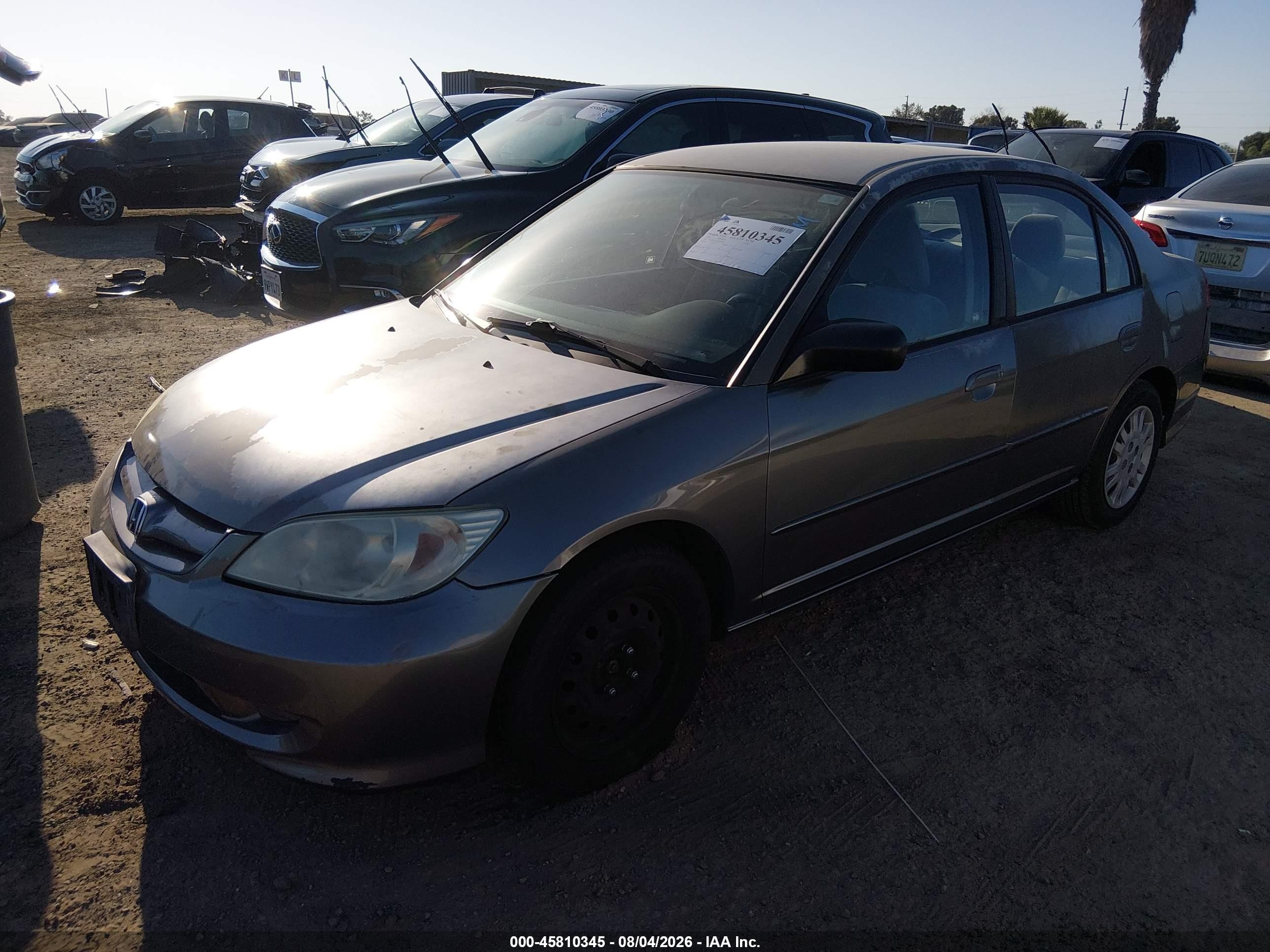 2004 Honda Civic Lx Gray vin: 2HGES16504H519884