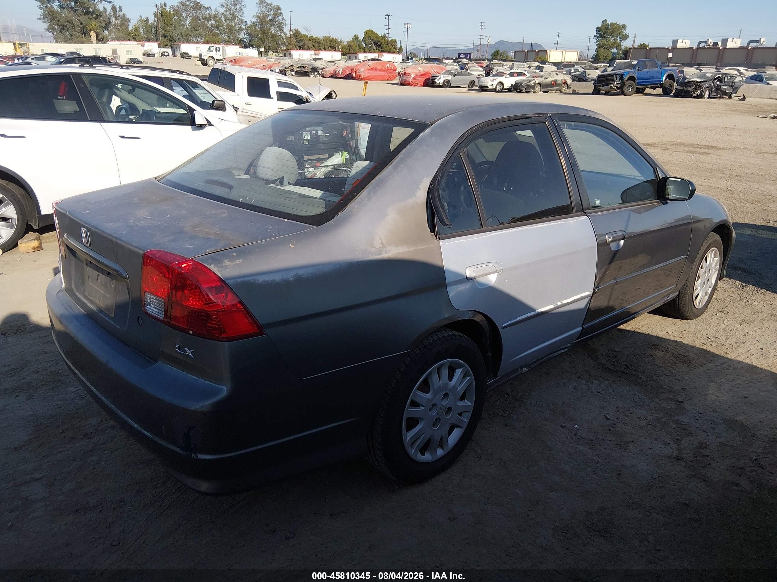 2004 Honda Civic Lx Gray vin: 2HGES16504H519884