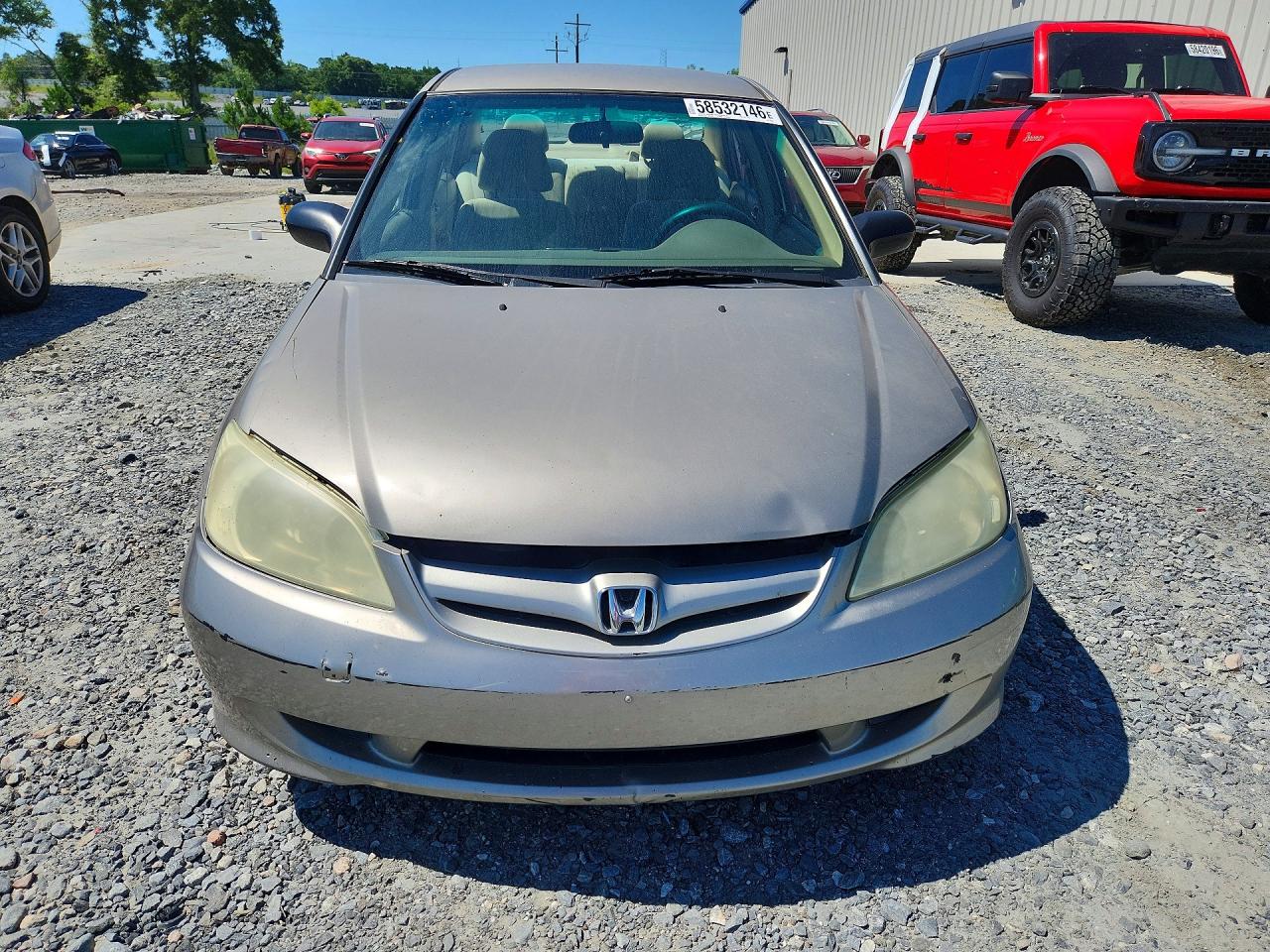 2004 Honda Civic Lx Beige vin: 2HGES16504H536393