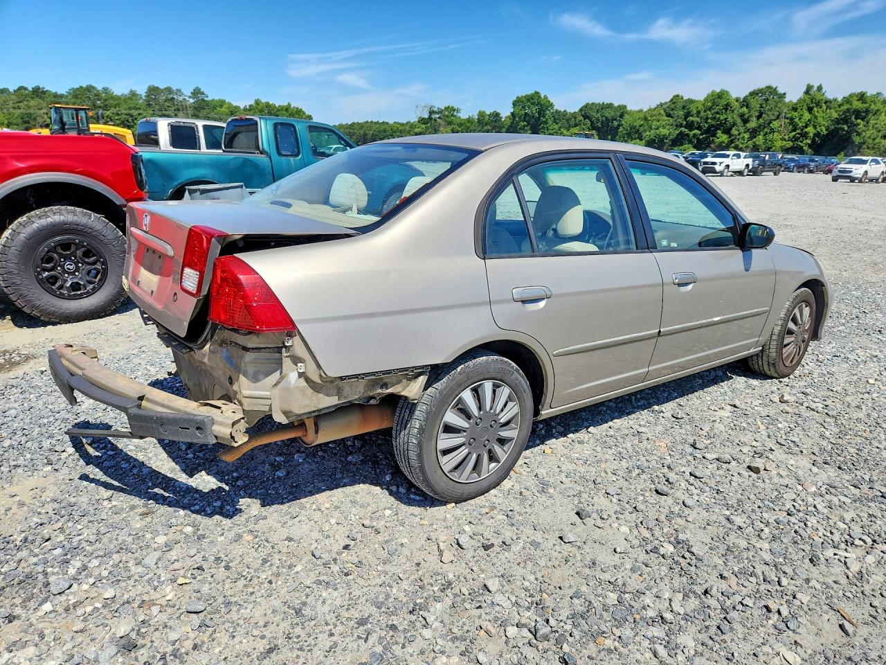 2004 Honda Civic Lx Beige vin: 2HGES16504H536393