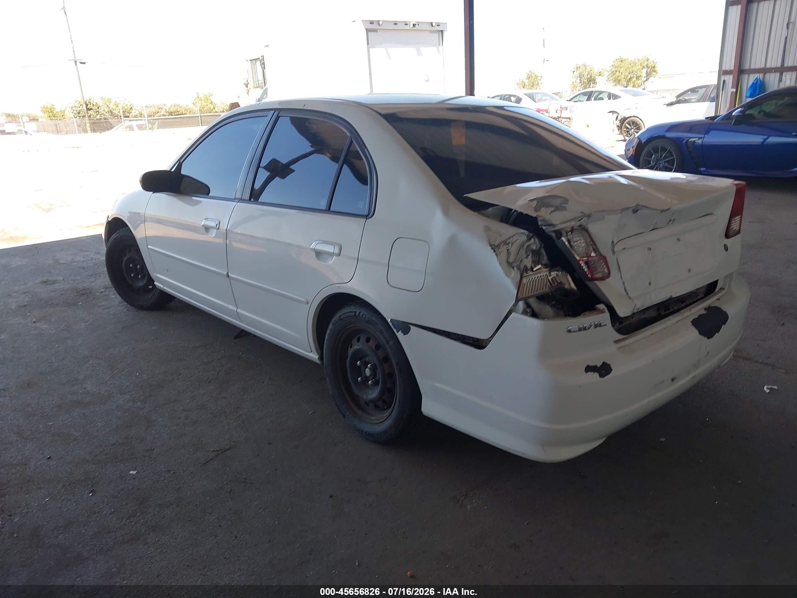 2004 Honda Civic Lx White vin: 2HGES16504H594181