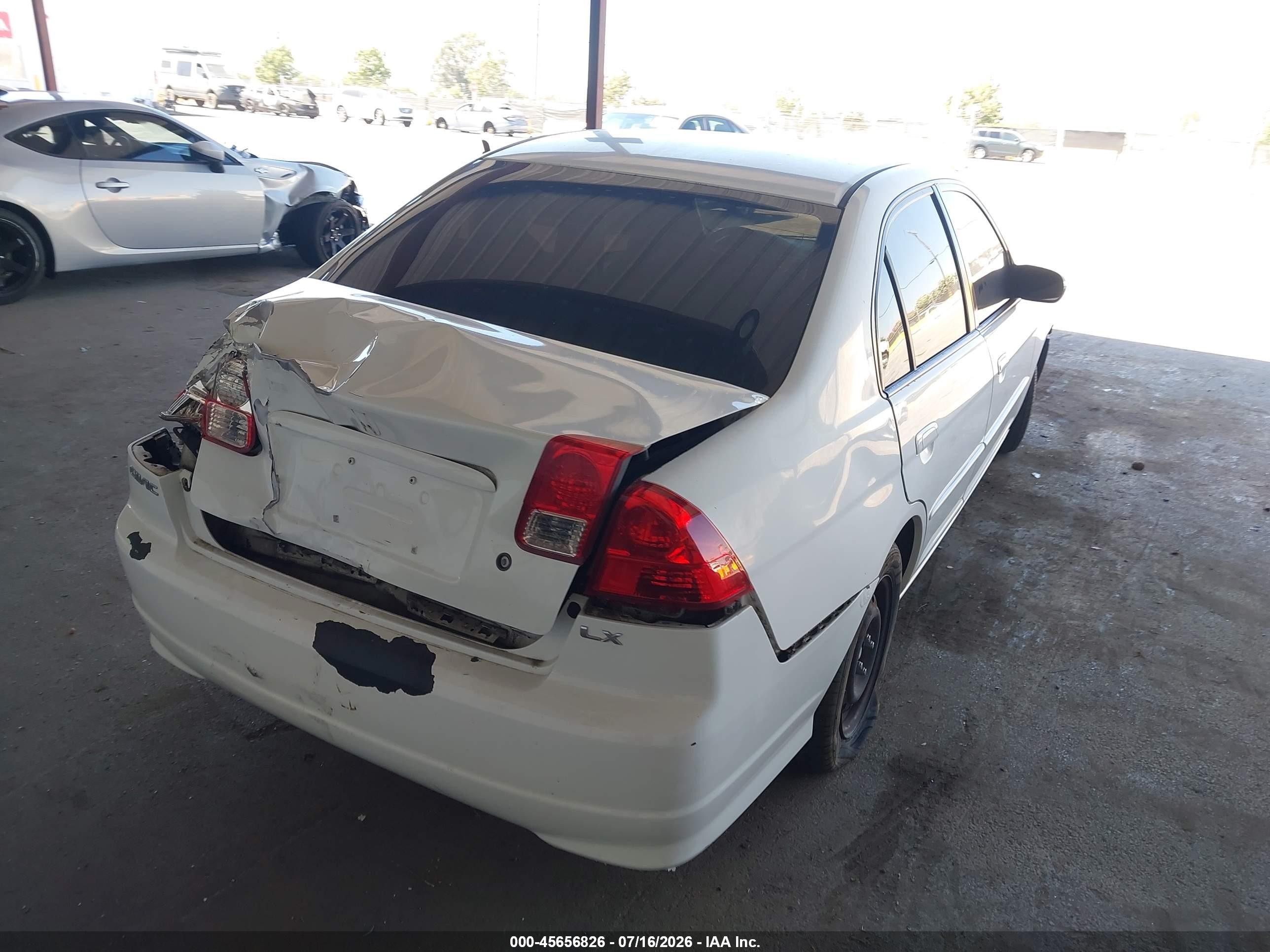 2004 Honda Civic Lx White vin: 2HGES16504H594181