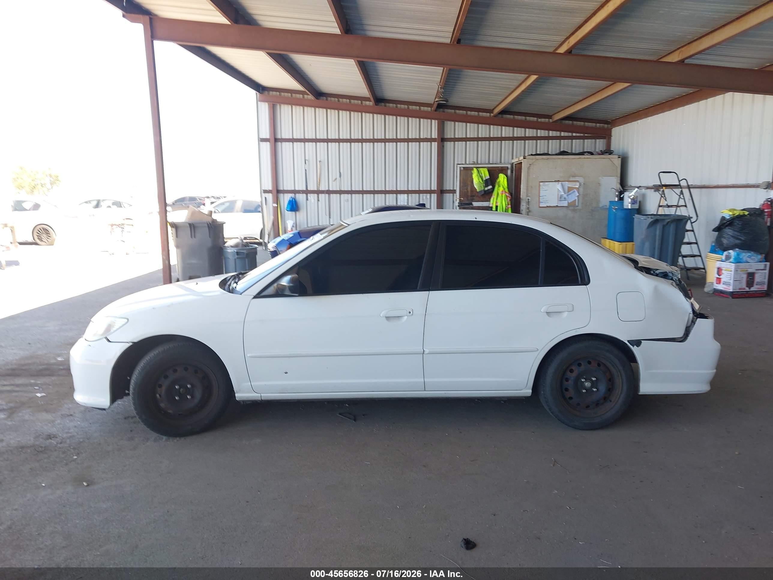 2004 Honda Civic Lx White vin: 2HGES16504H594181