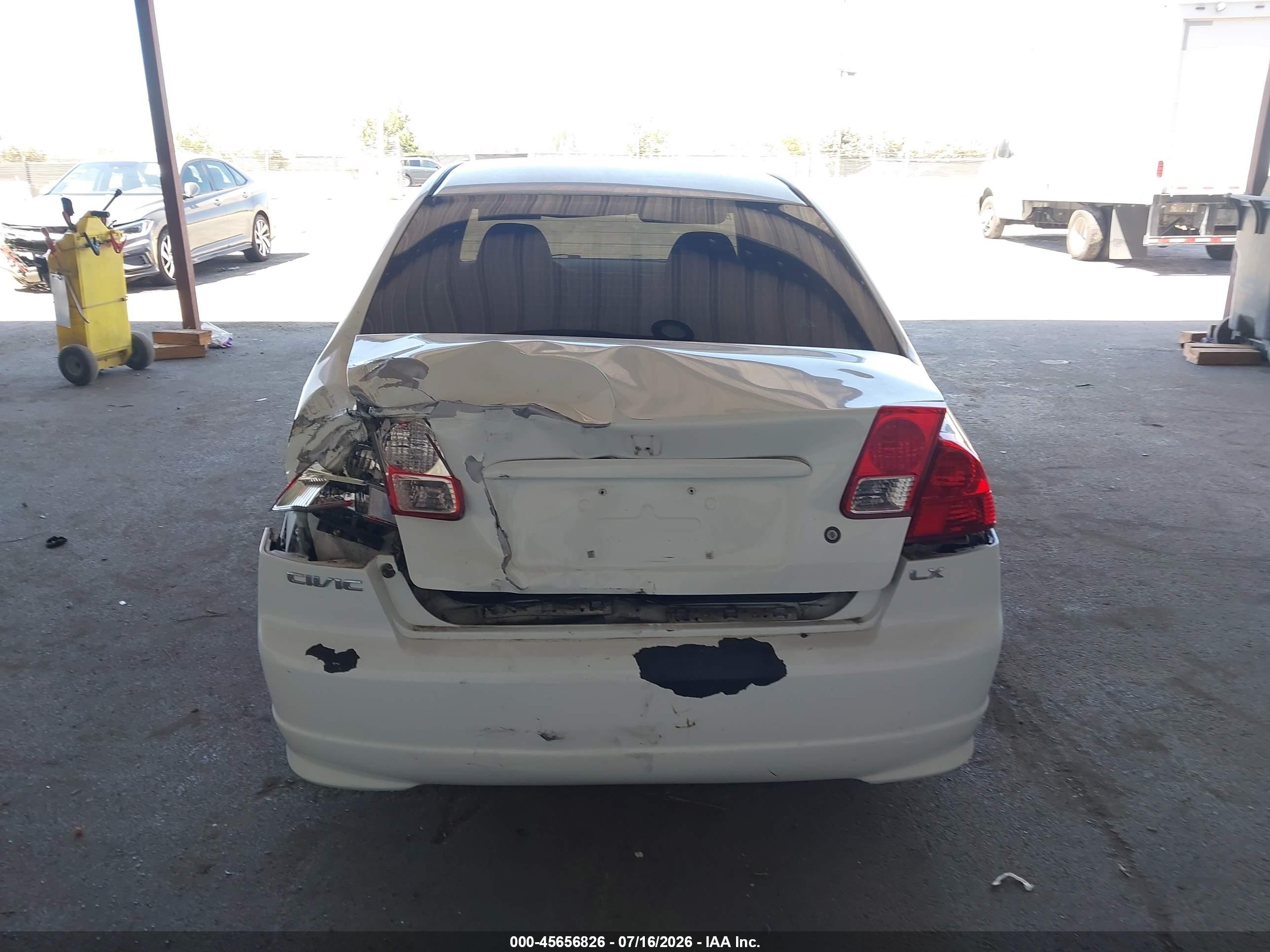 2004 Honda Civic Lx White vin: 2HGES16504H594181
