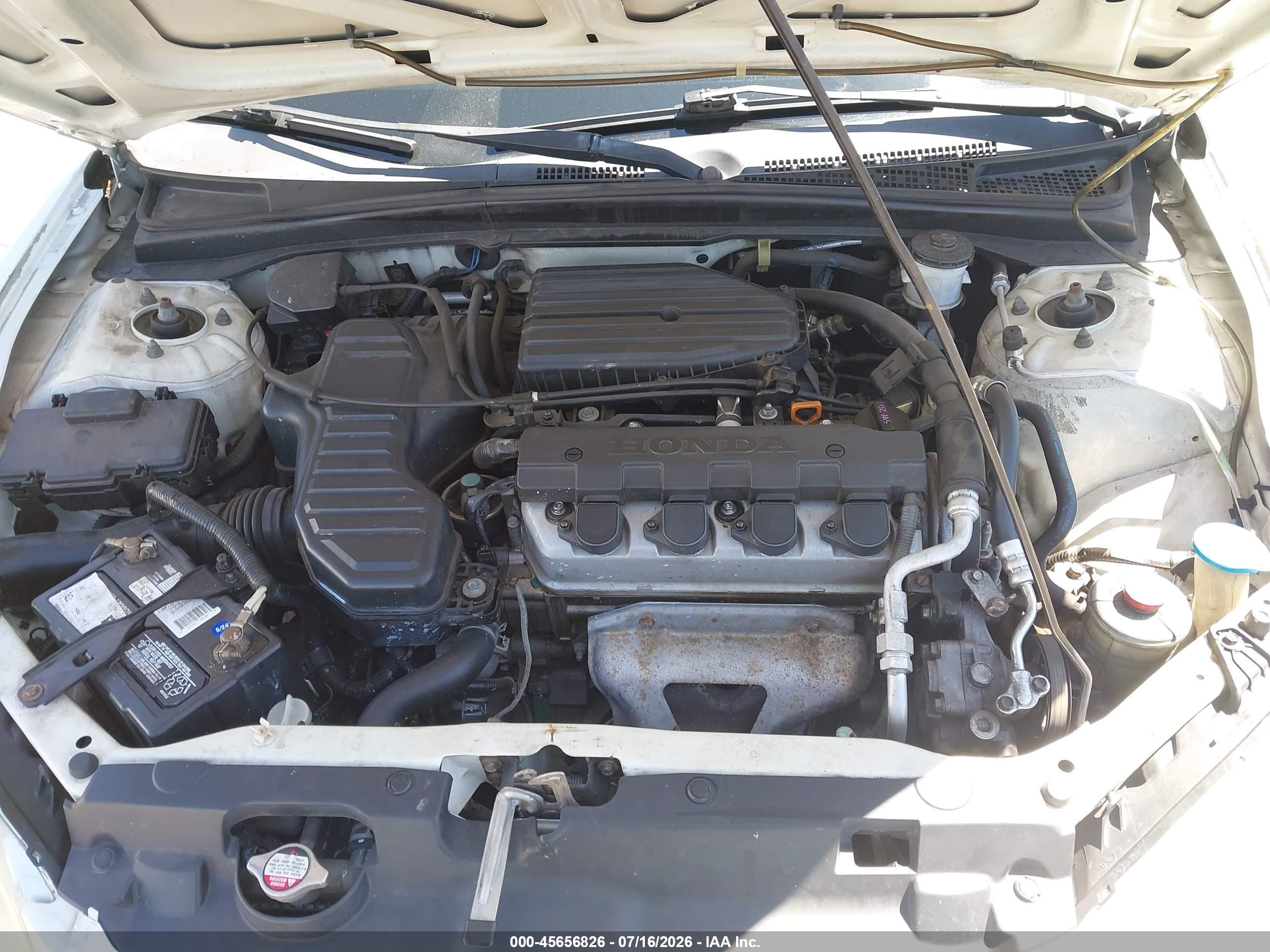 2004 Honda Civic Lx White vin: 2HGES16504H594181