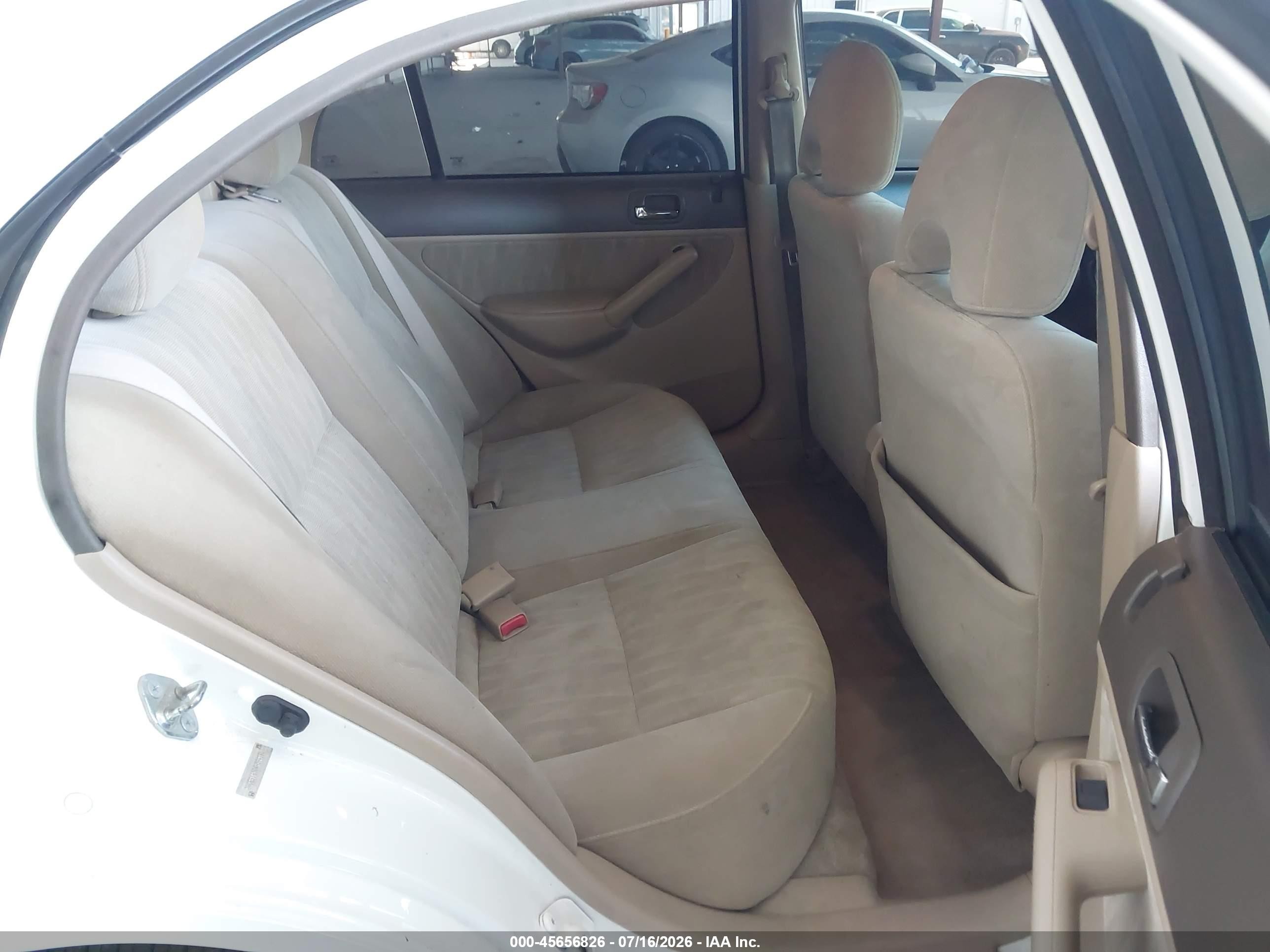 2004 Honda Civic Lx White vin: 2HGES16504H594181