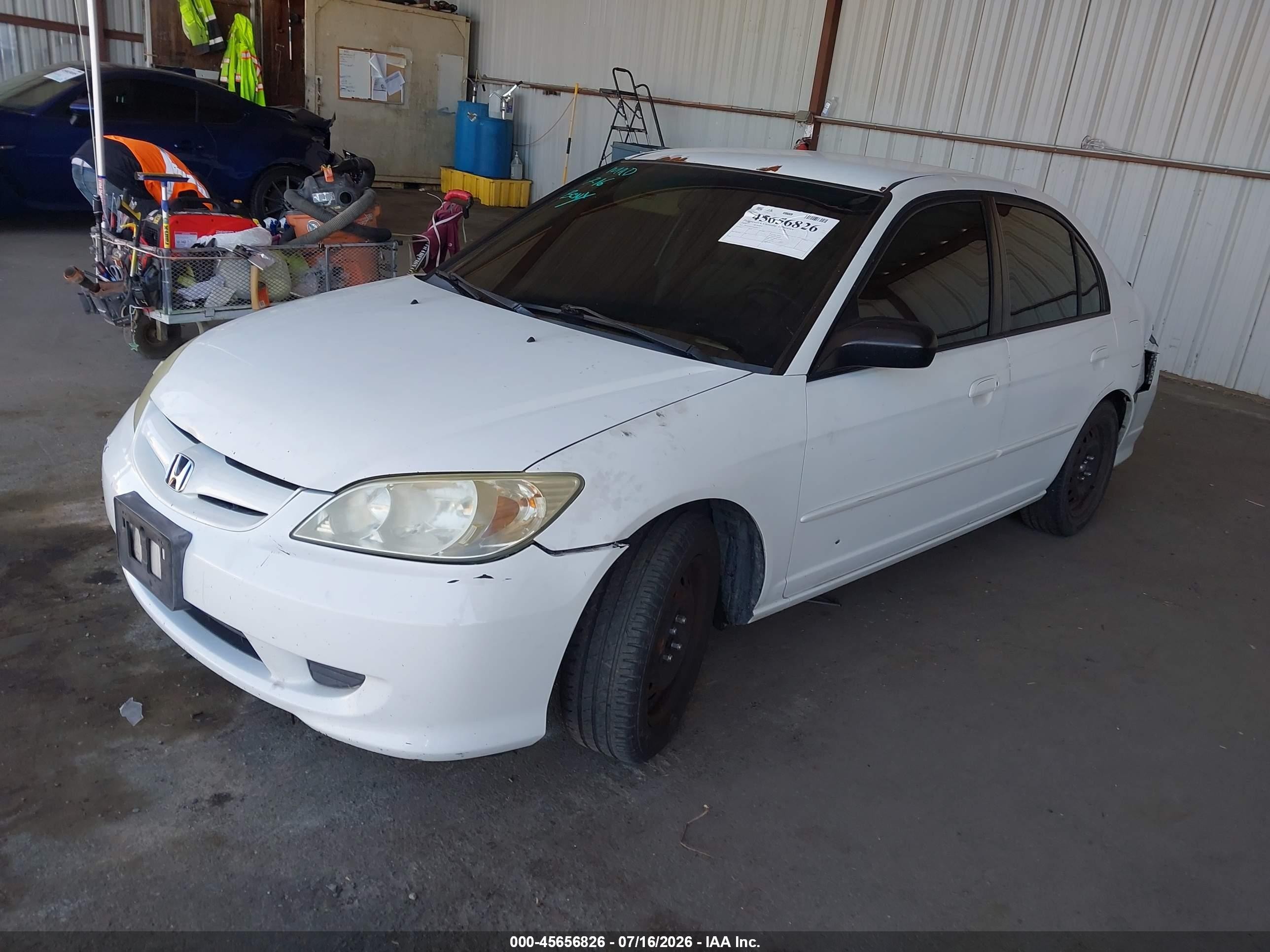 2004 Honda Civic Lx White vin: 2HGES16504H594181