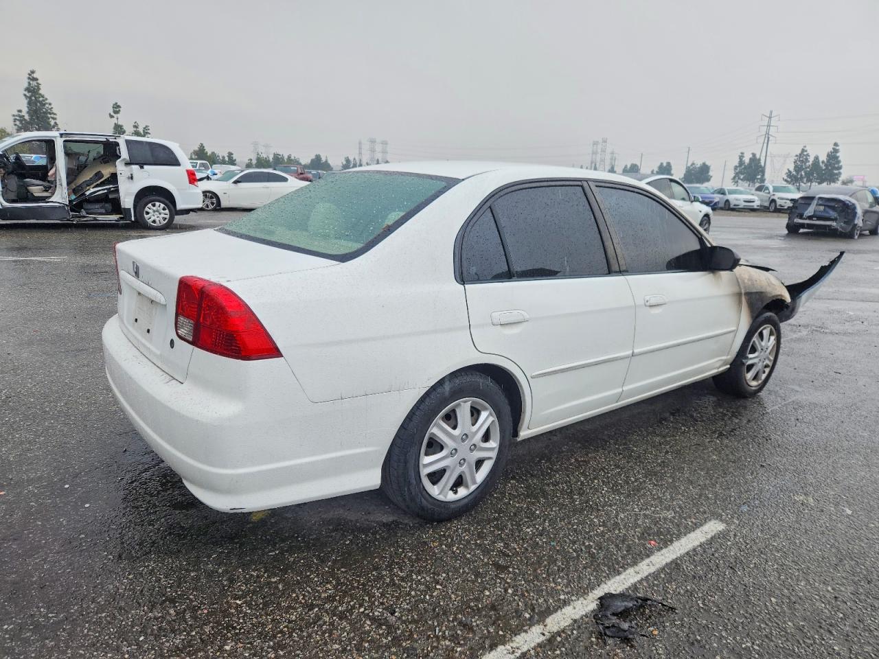2004 Honda Civic Lx White vin: 2HGES16504H620729