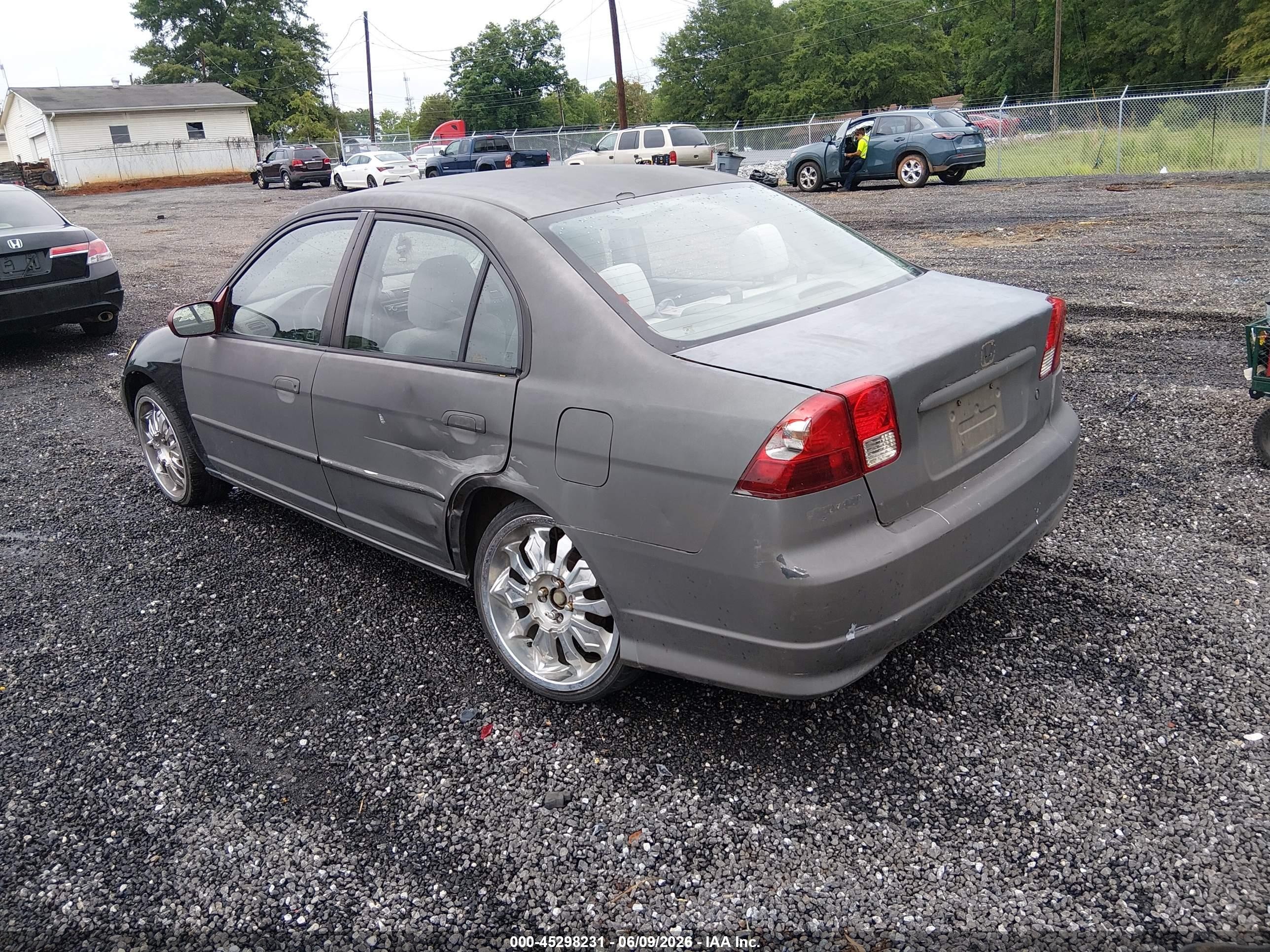 2004 Honda Civic Lx Gray vin: 2HGES16504H643654