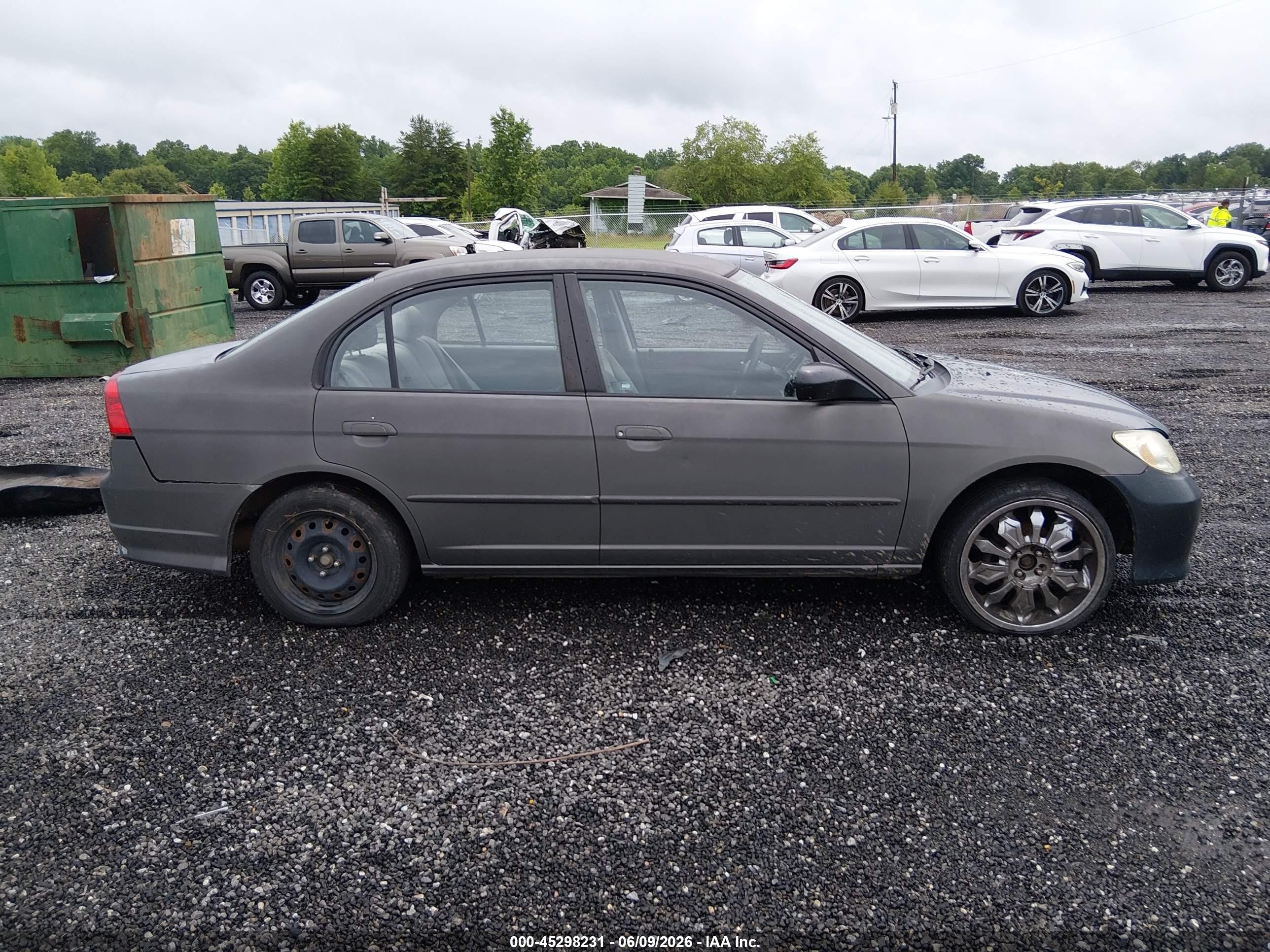 2004 Honda Civic Lx Gray vin: 2HGES16504H643654