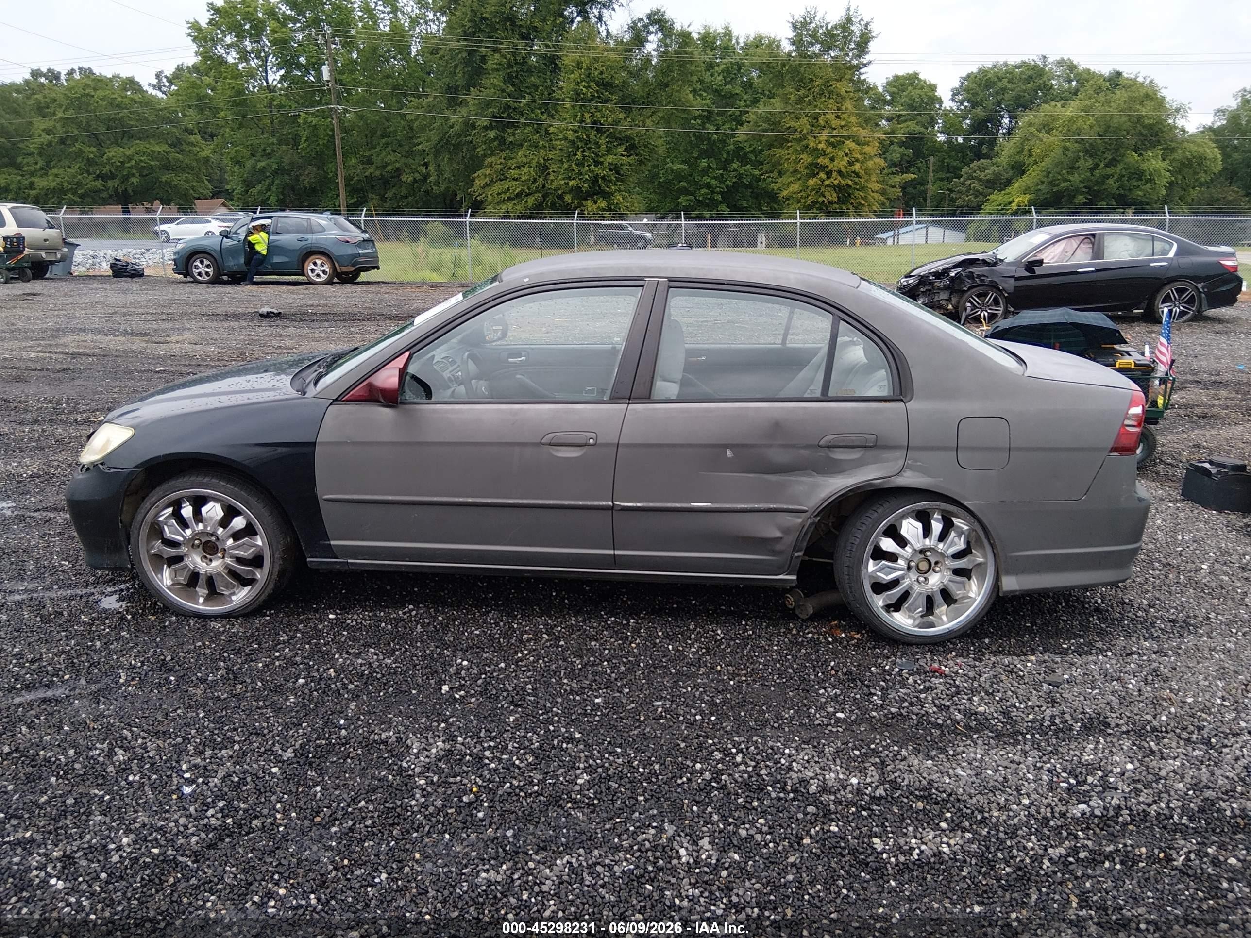 2004 Honda Civic Lx Gray vin: 2HGES16504H643654