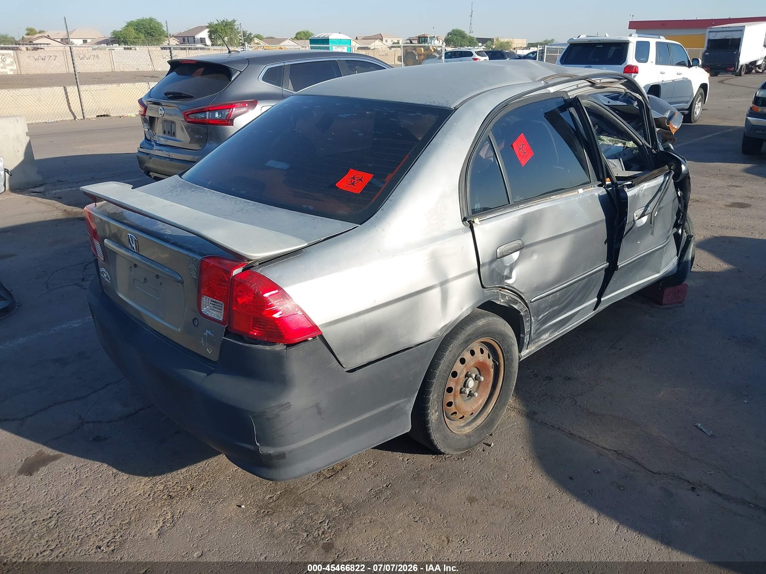 2005 Honda Civic Lx Серый vin: 2HGES16505H608310